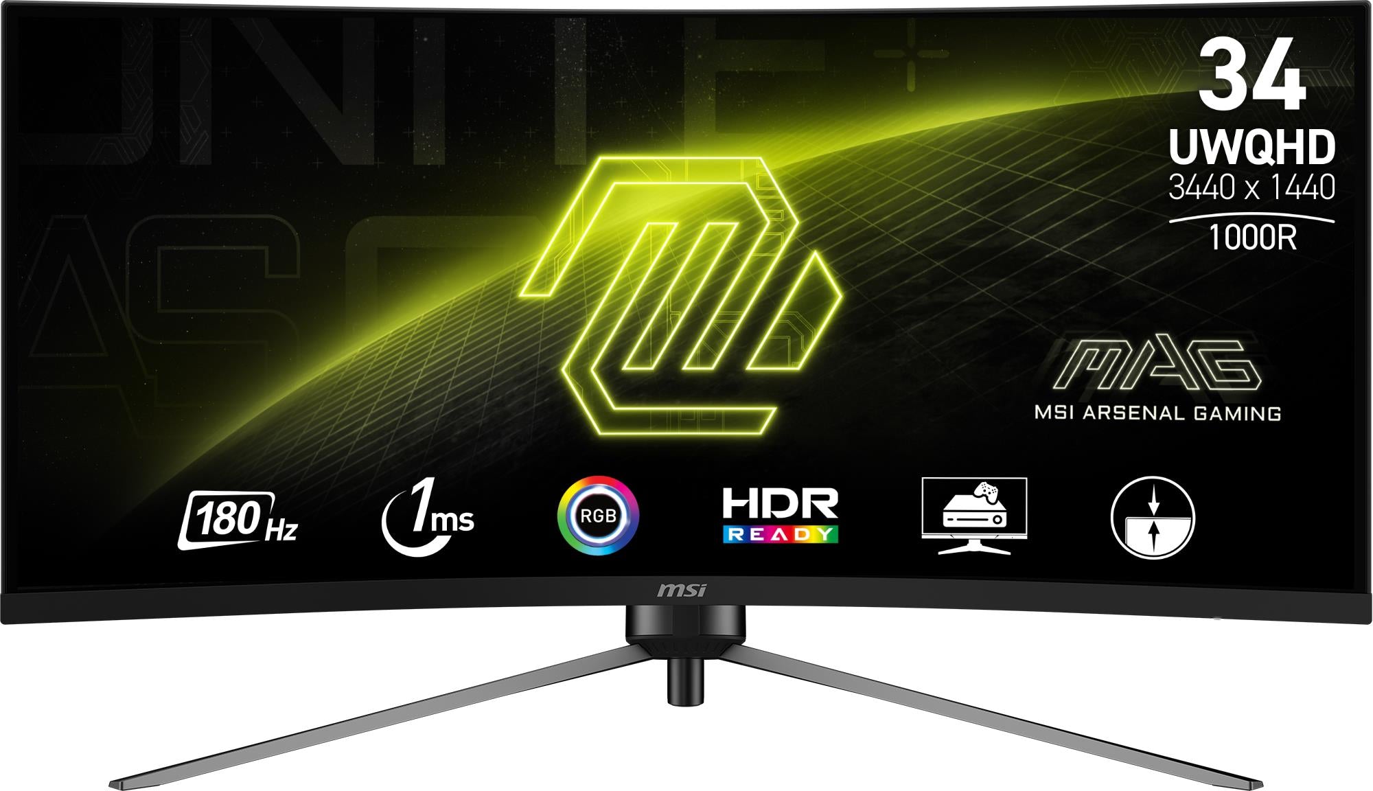 MSI MAG 345CQR 34' UWQHD 180Hz Curved Gaming Monitor