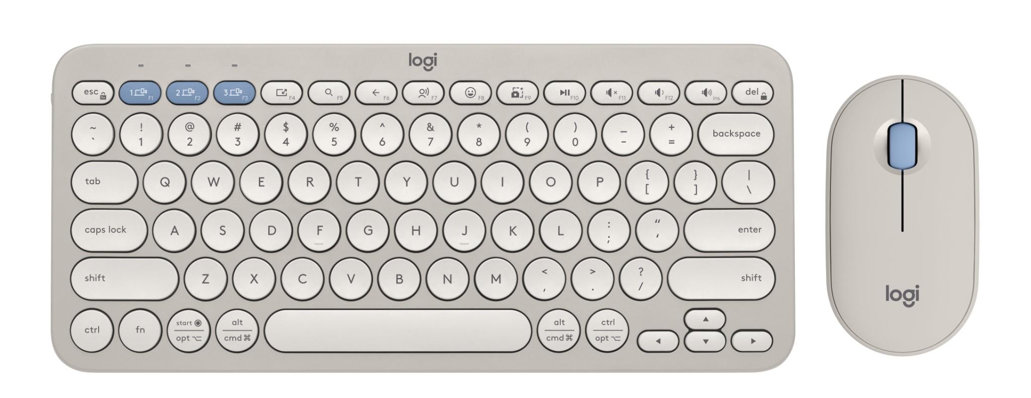 Logitech K380S Pebble 2 Combo Wireless Keyboard & Mouse (Sand)