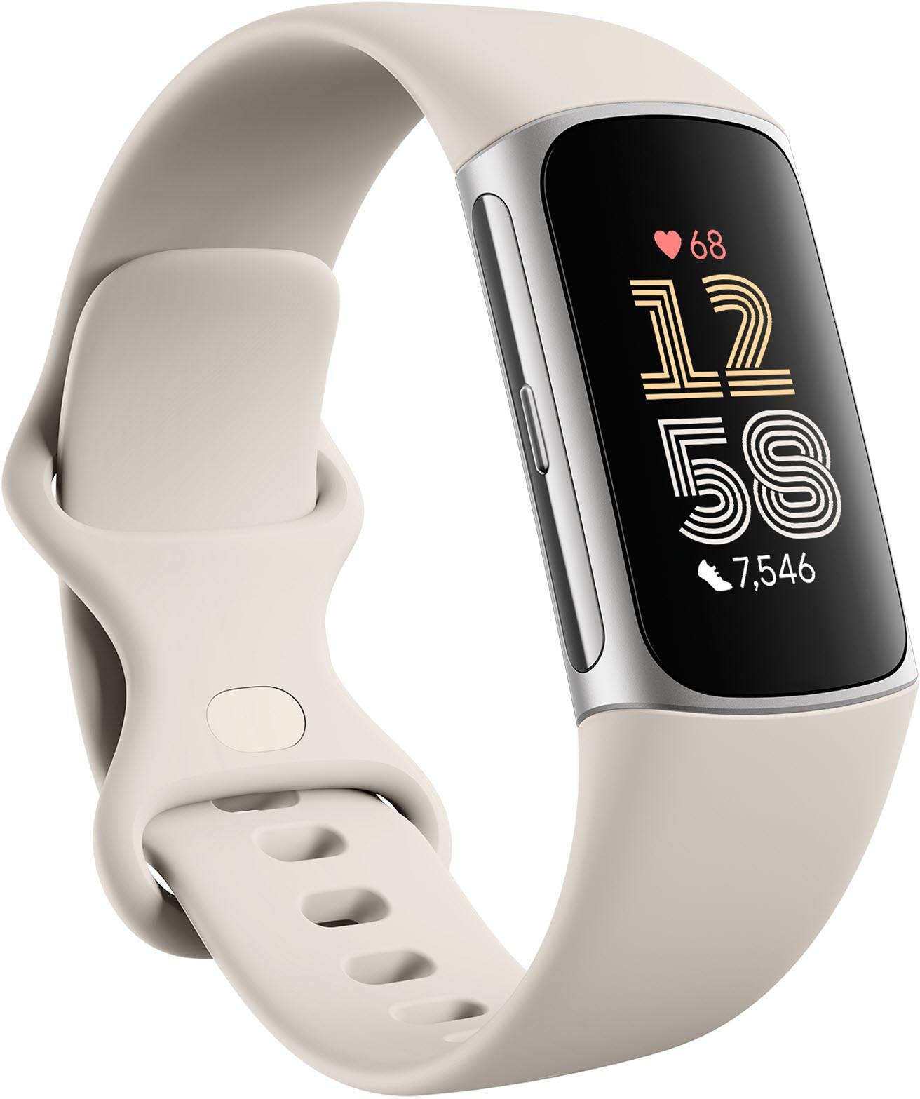 Fitbit Charge 6 Fitness Tracker (Porcelain/Silver Aluminium)