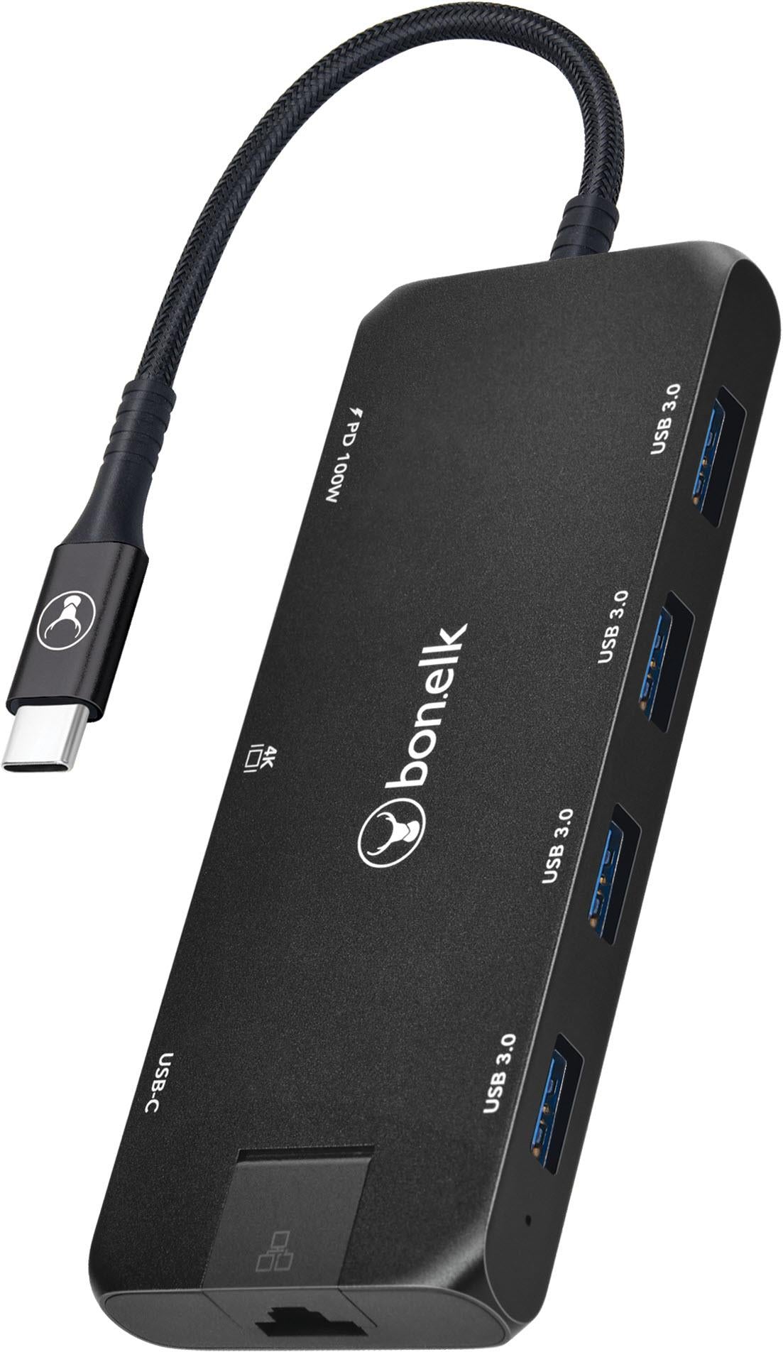 Bonelk Long-Life 8-in-1 Multiport USB-C Hub (Black)