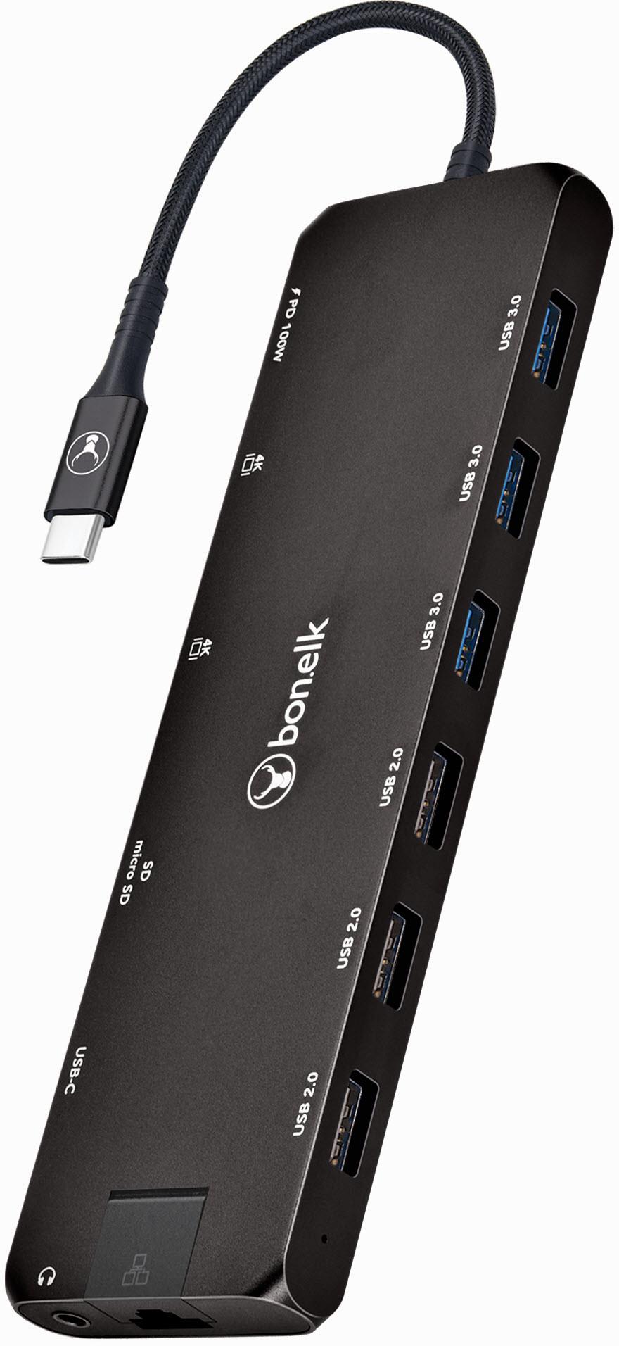 Bonelk Long-Life 14-in-1 Multiport USB-C Hub (Black)