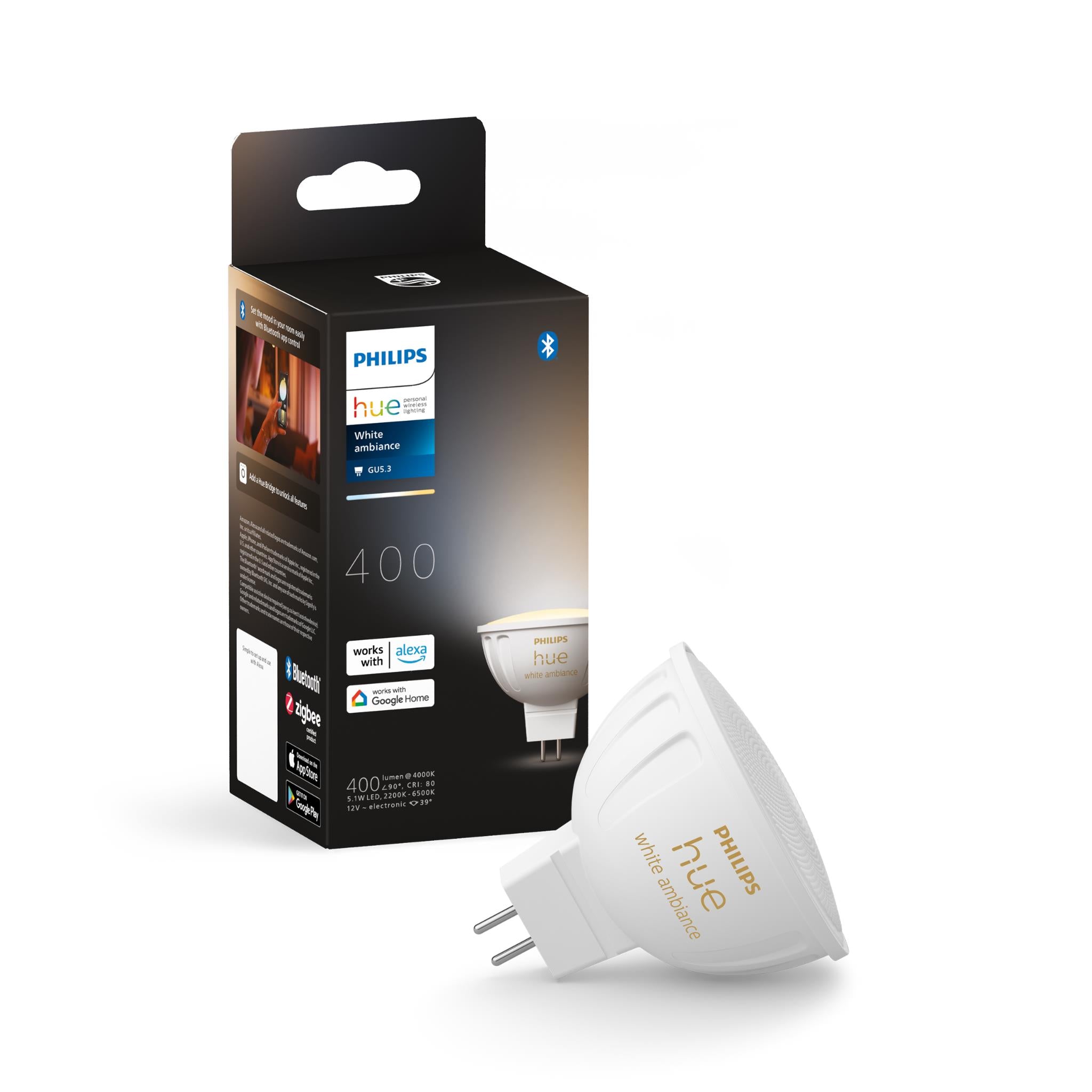 Philips Hue White Ambience MR16 Bluetooth Bulb