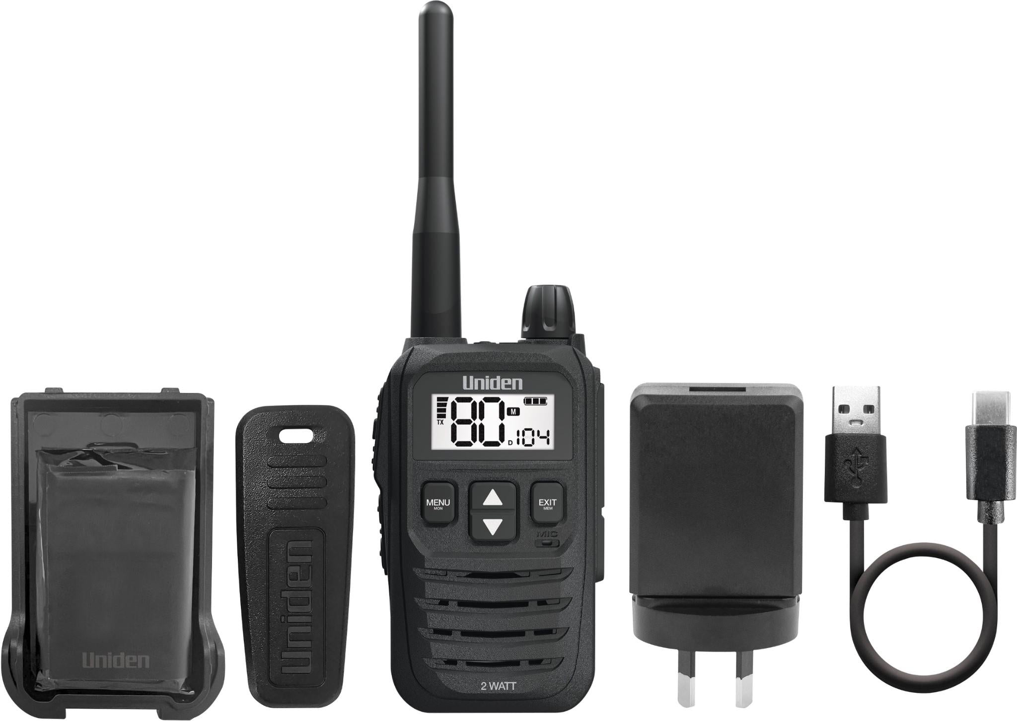 Uniden UH825 80 Channels 2 Watt UHF Handheld Radio