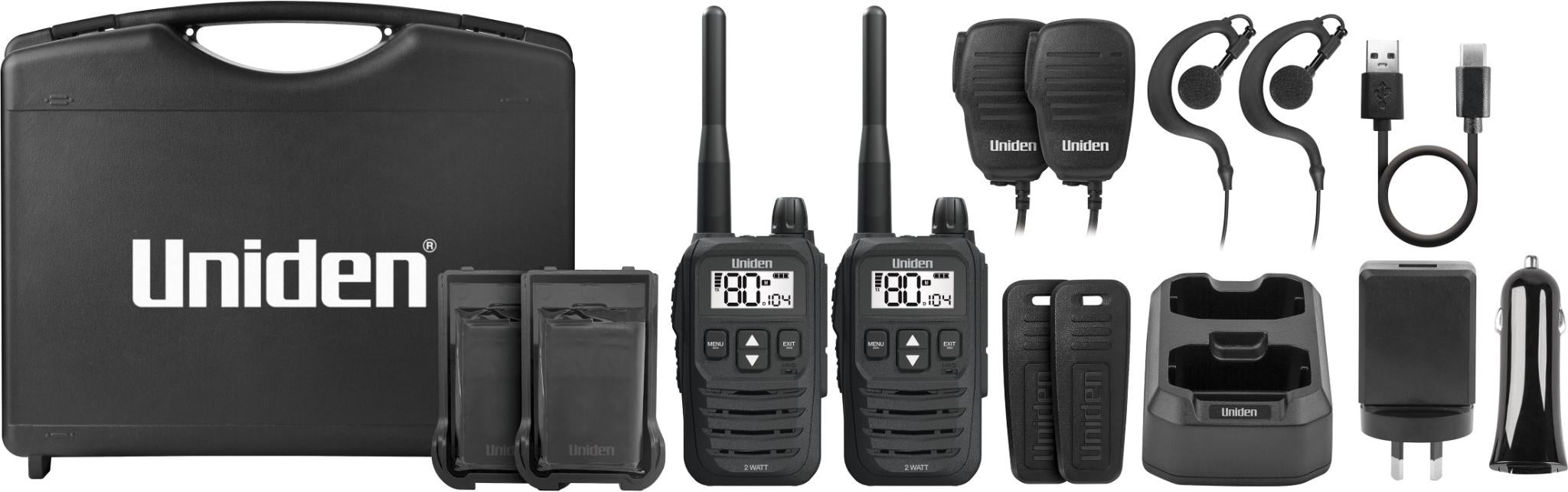 Uniden UH825-2TP 80 Channel 2 Watt UHF Handheld Tradies Pack