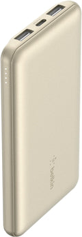 Belkin BoostUp Charge 10K 3 Port Power Bank with Cable (Gold)