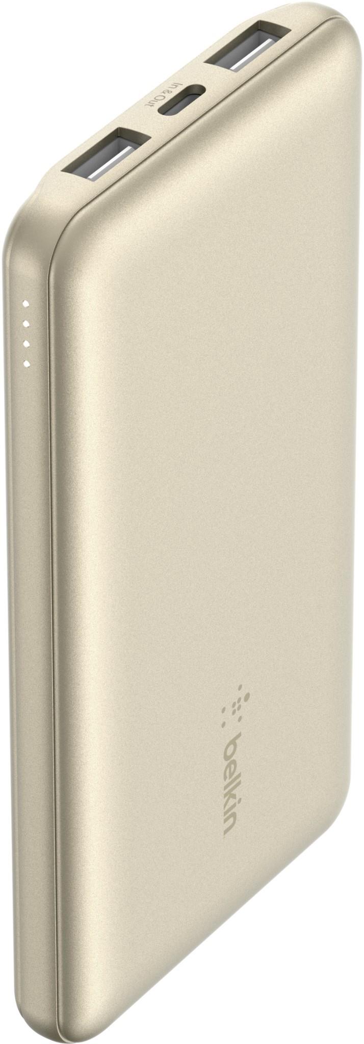 Belkin BoostUp Charge 10K 3 Port Power Bank with Cable (Gold)