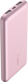 Belkin BoostUp Charge 10K 3 Port Power Bank with Cable (Pink)