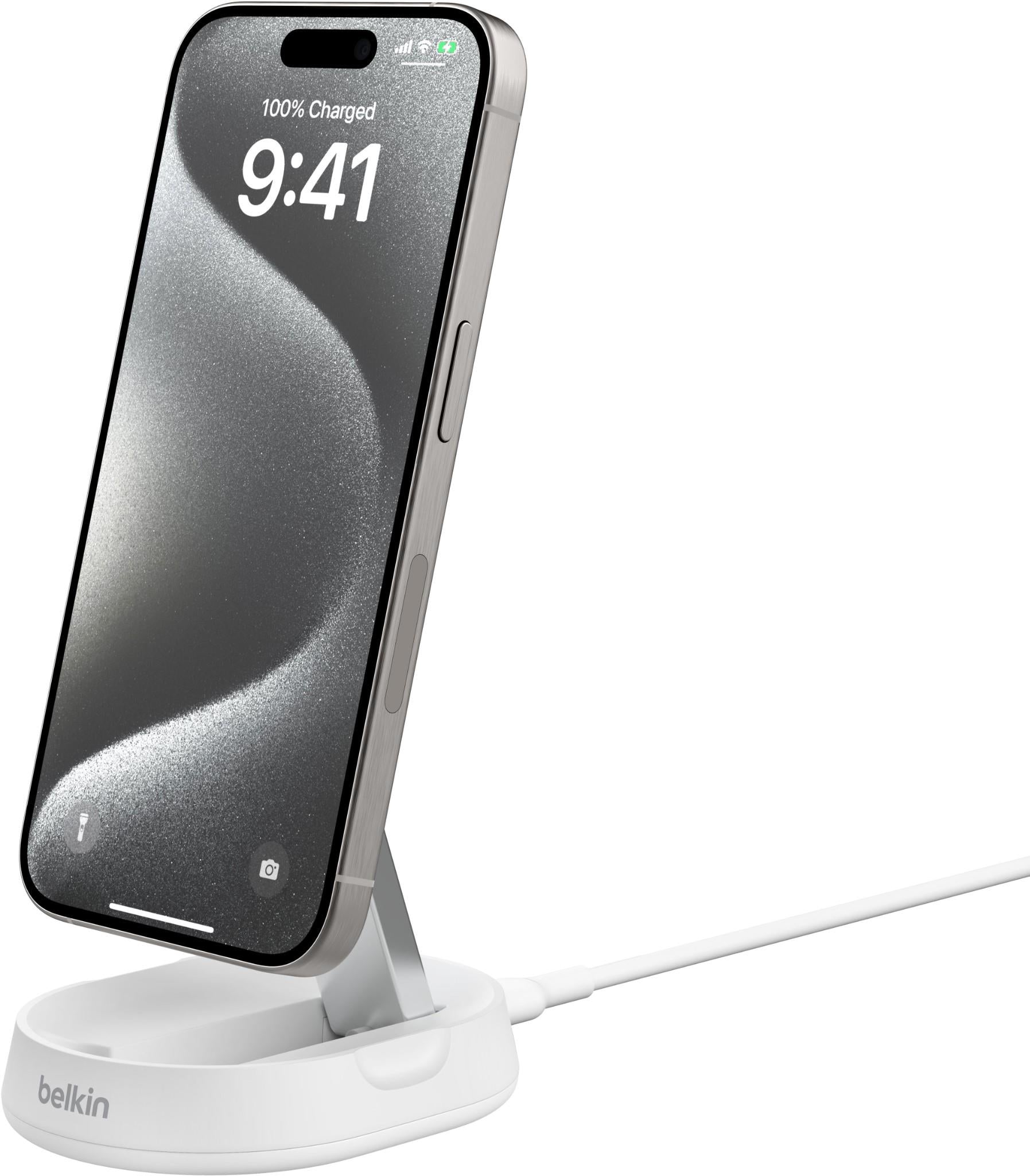 Belkin BoostCharge Pro Convertible Magnetic Qi2 Charging Stand (White)