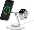 BoostCharge Pro 3-in-1 Magnetic Wireless Charging Stand with Qi2 15W (White)