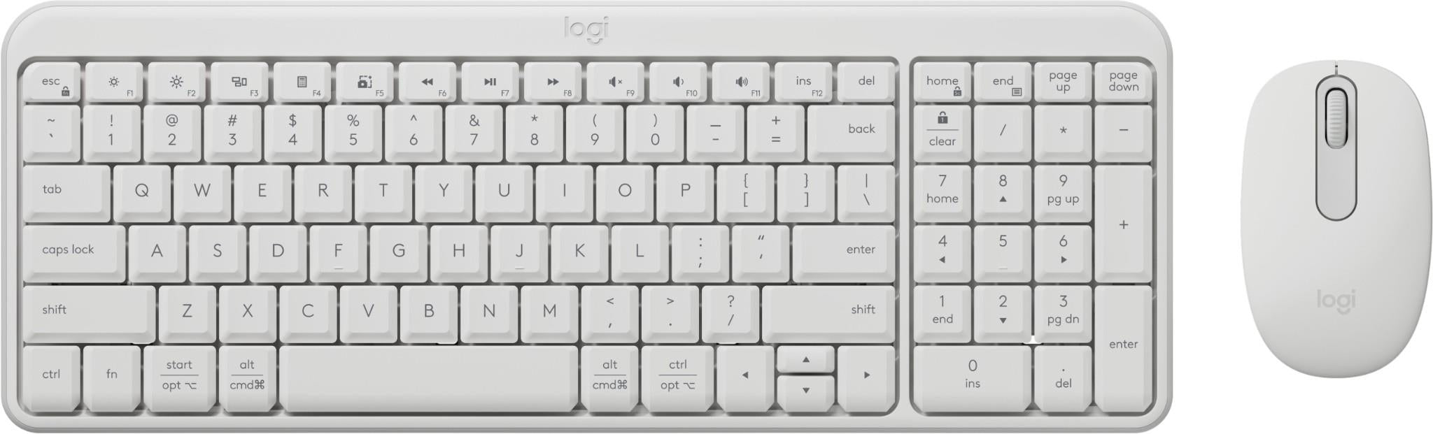Logitech MK250 Bluetooth Keyboard and Mouse Combo (White)