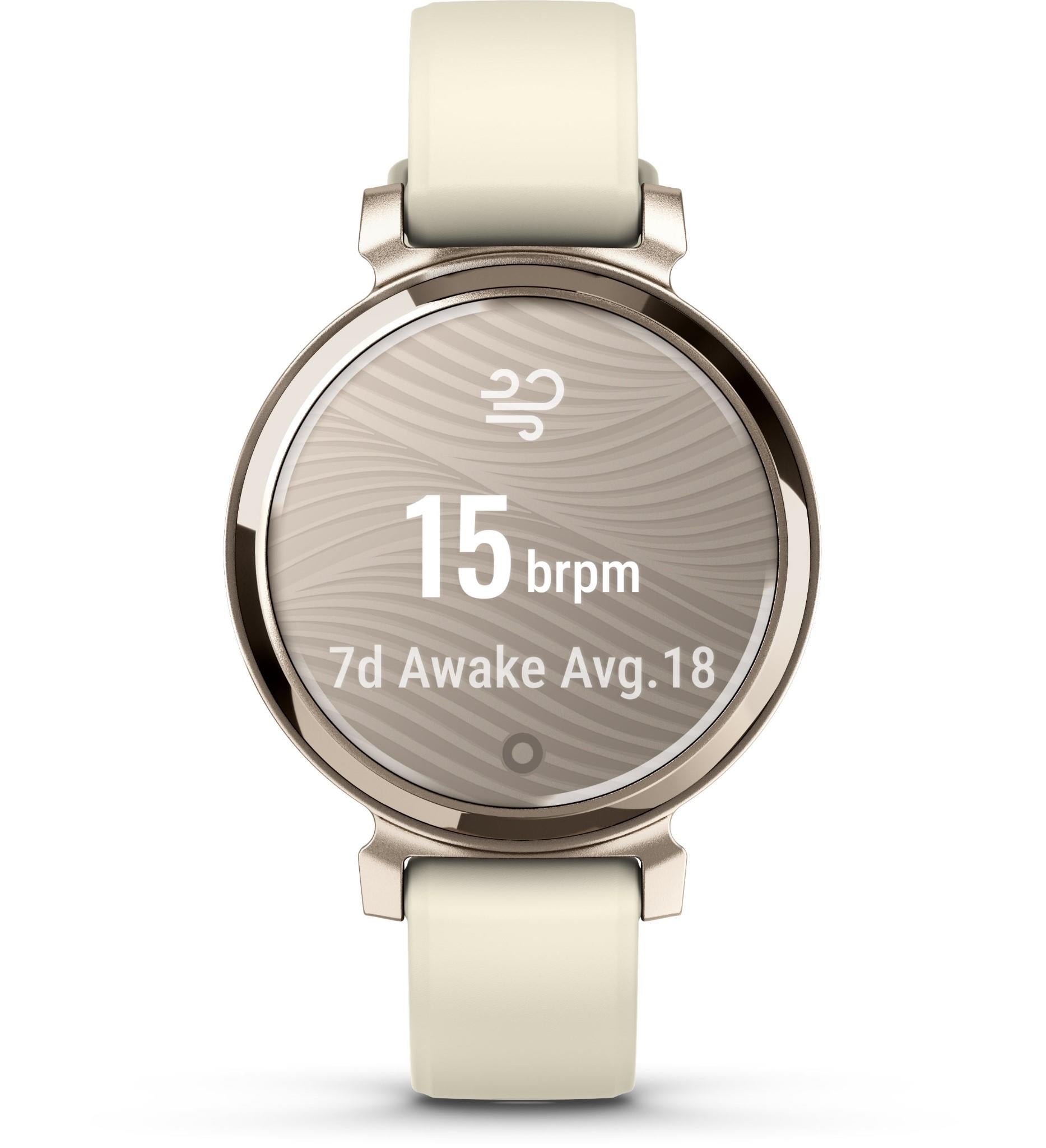 Garmin Lily® 2. Cream Gold with Coconut Silicone Band