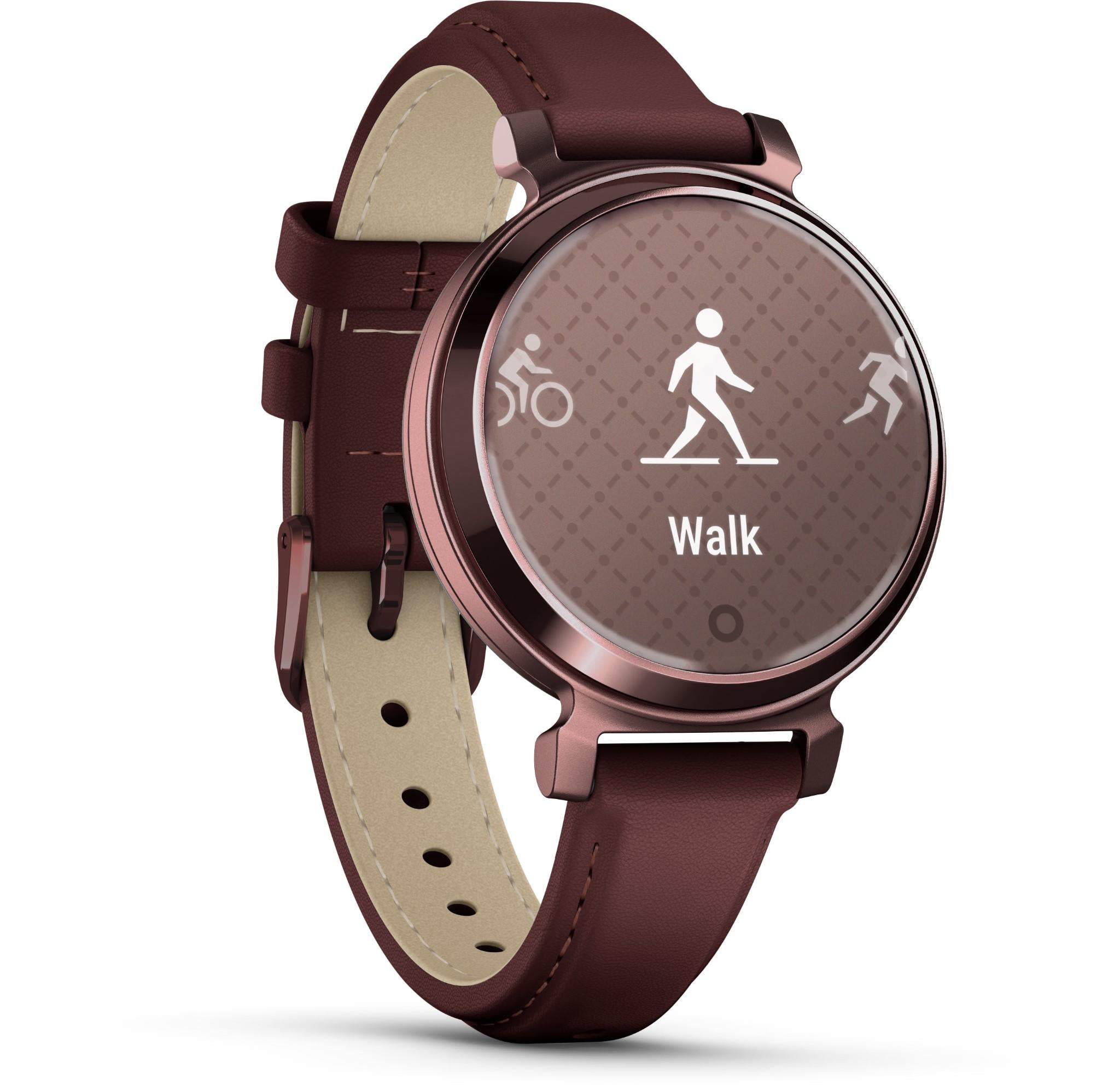 Garmin Lily® 2 Classic. Dark Bronze with Mulberry Leather Band