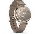 Garmin Lily® 2 Classic. Cream Gold with Coffee Fabric Band