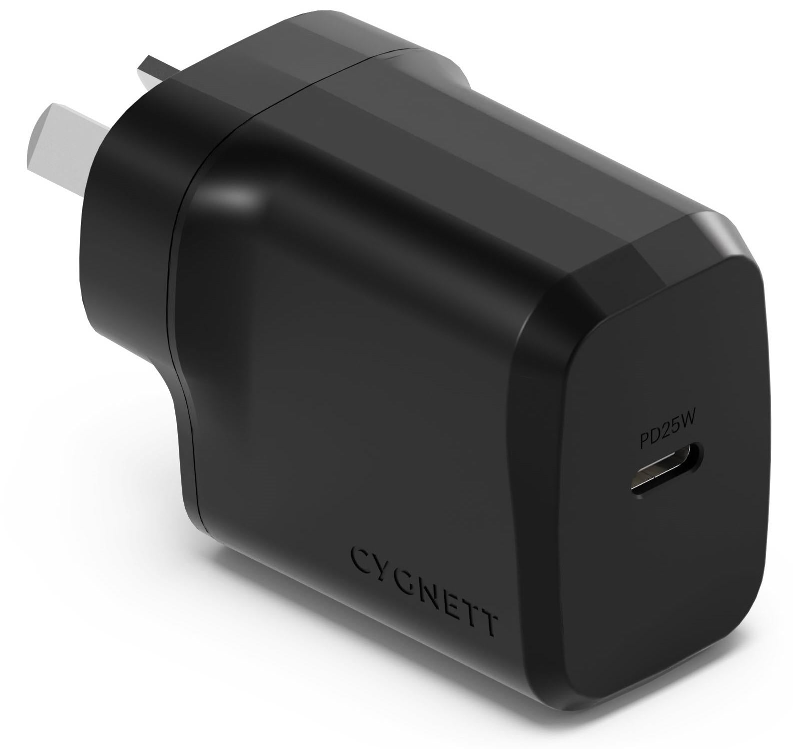 Cygnett Powerplus 25W USB-C Wall Charger (Black)