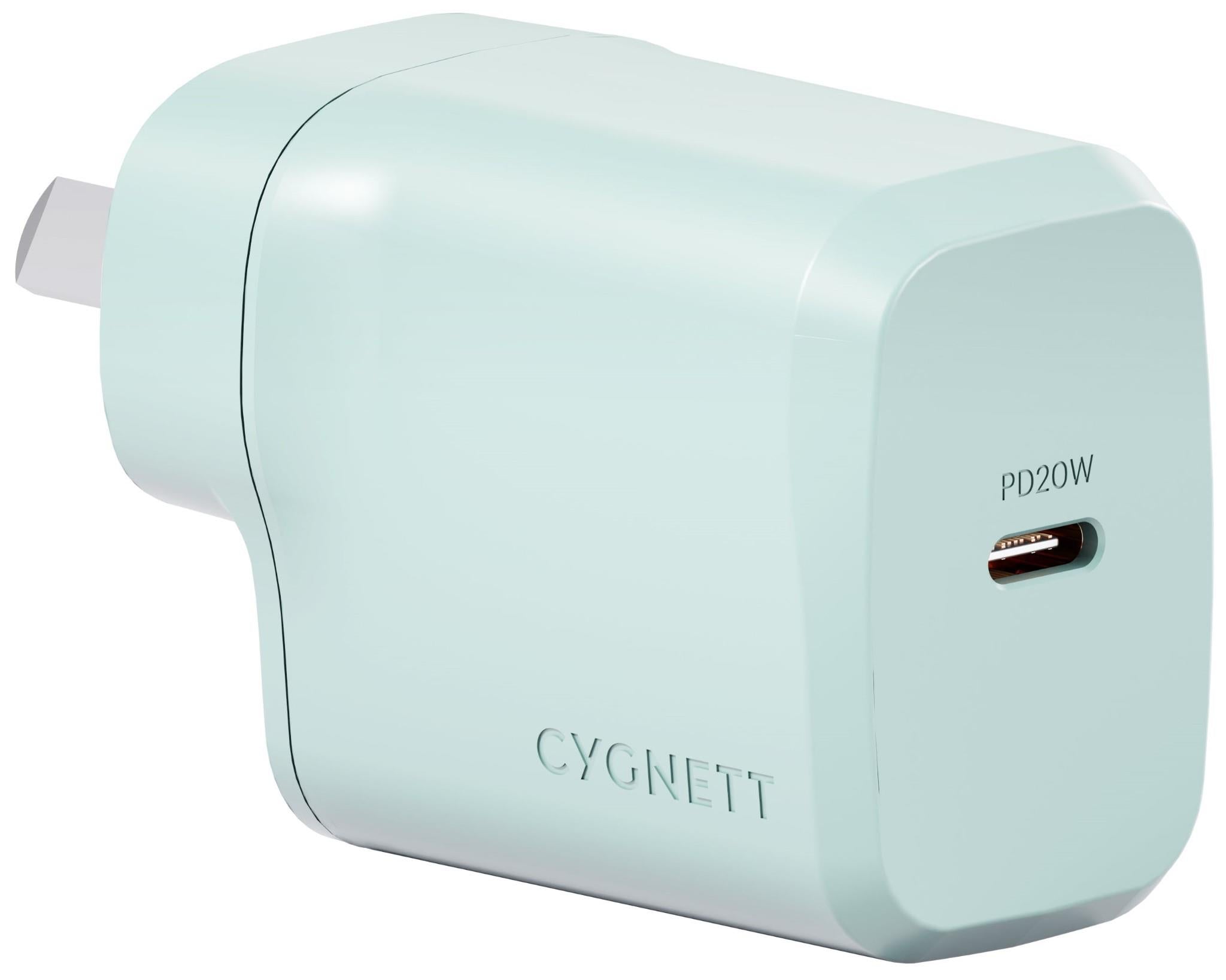 Cygnett Charge and Connect 20W USB-C PD Wall Charger (Green)