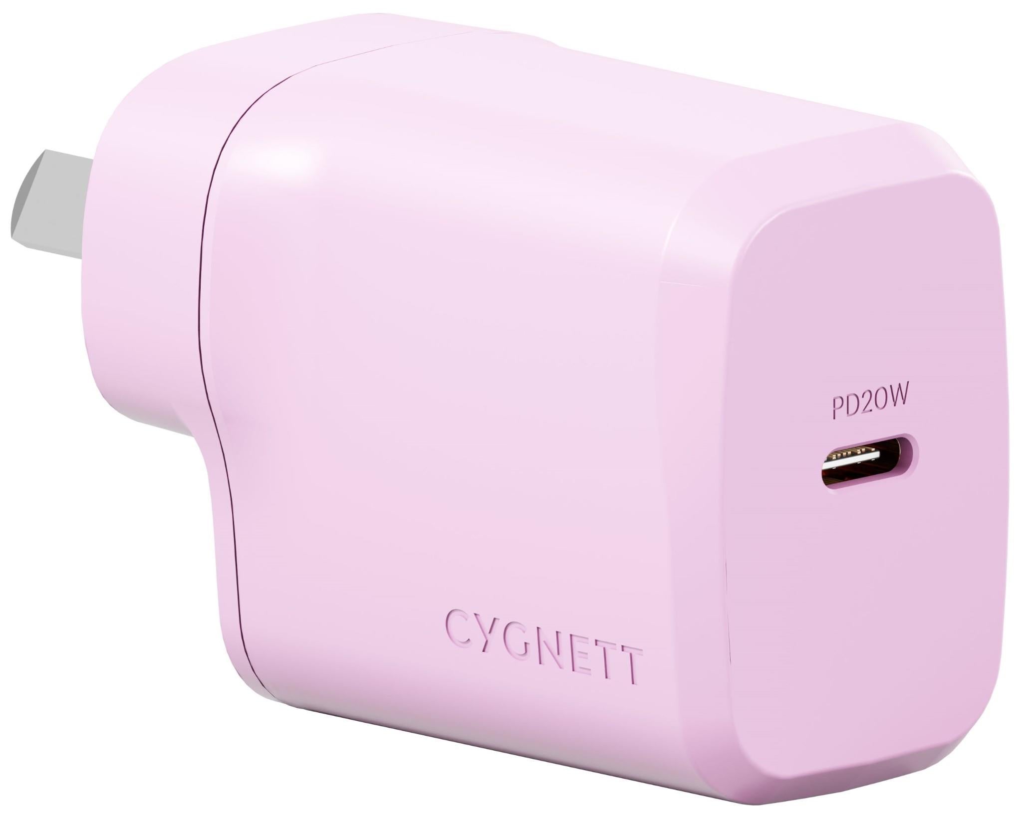 Cygnett Charge and Connect 20W USB-C PD Wall Charger (Pink)