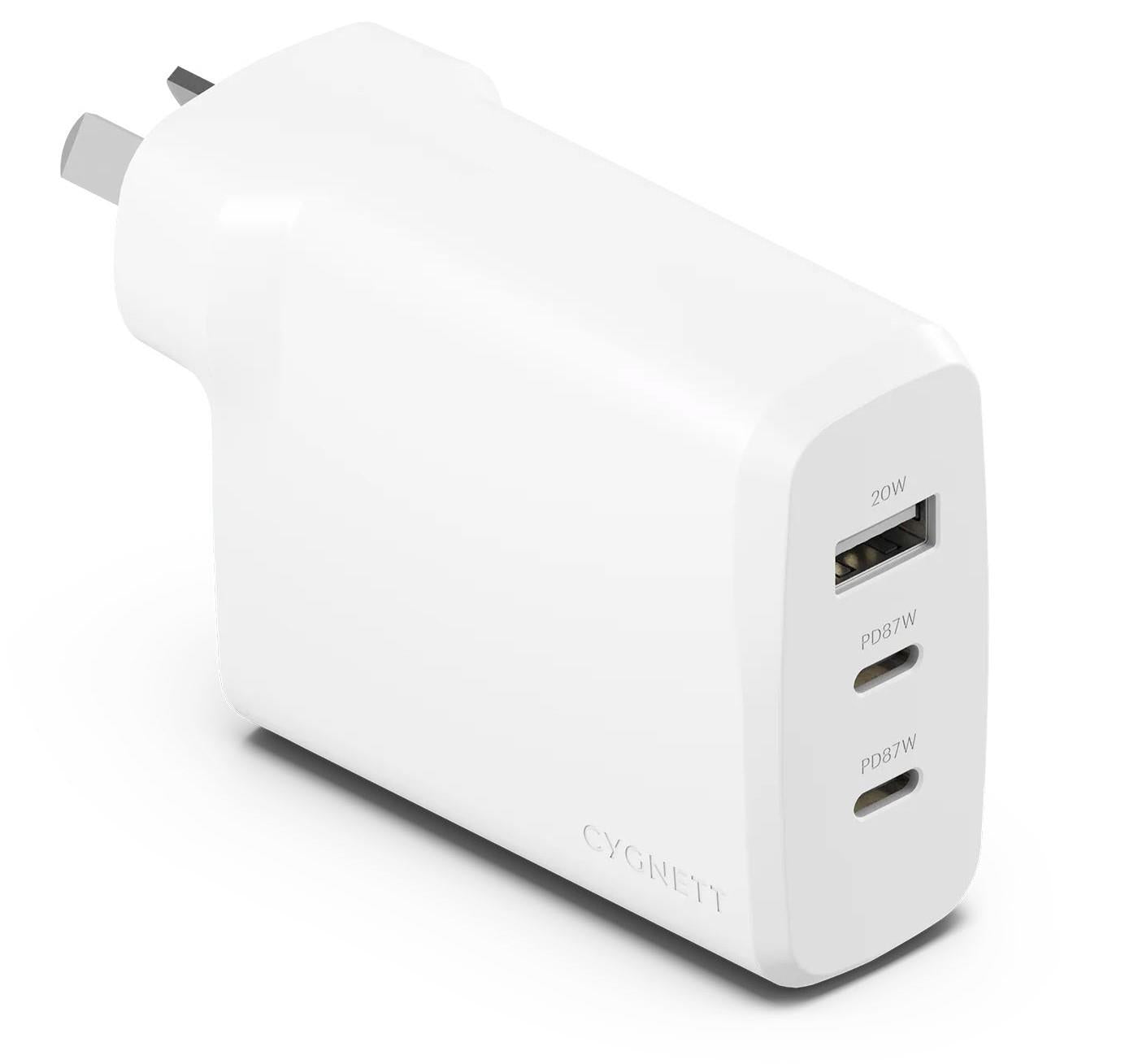 Cygnett PowerPlus 87W Multi Port Wall Charger (White)