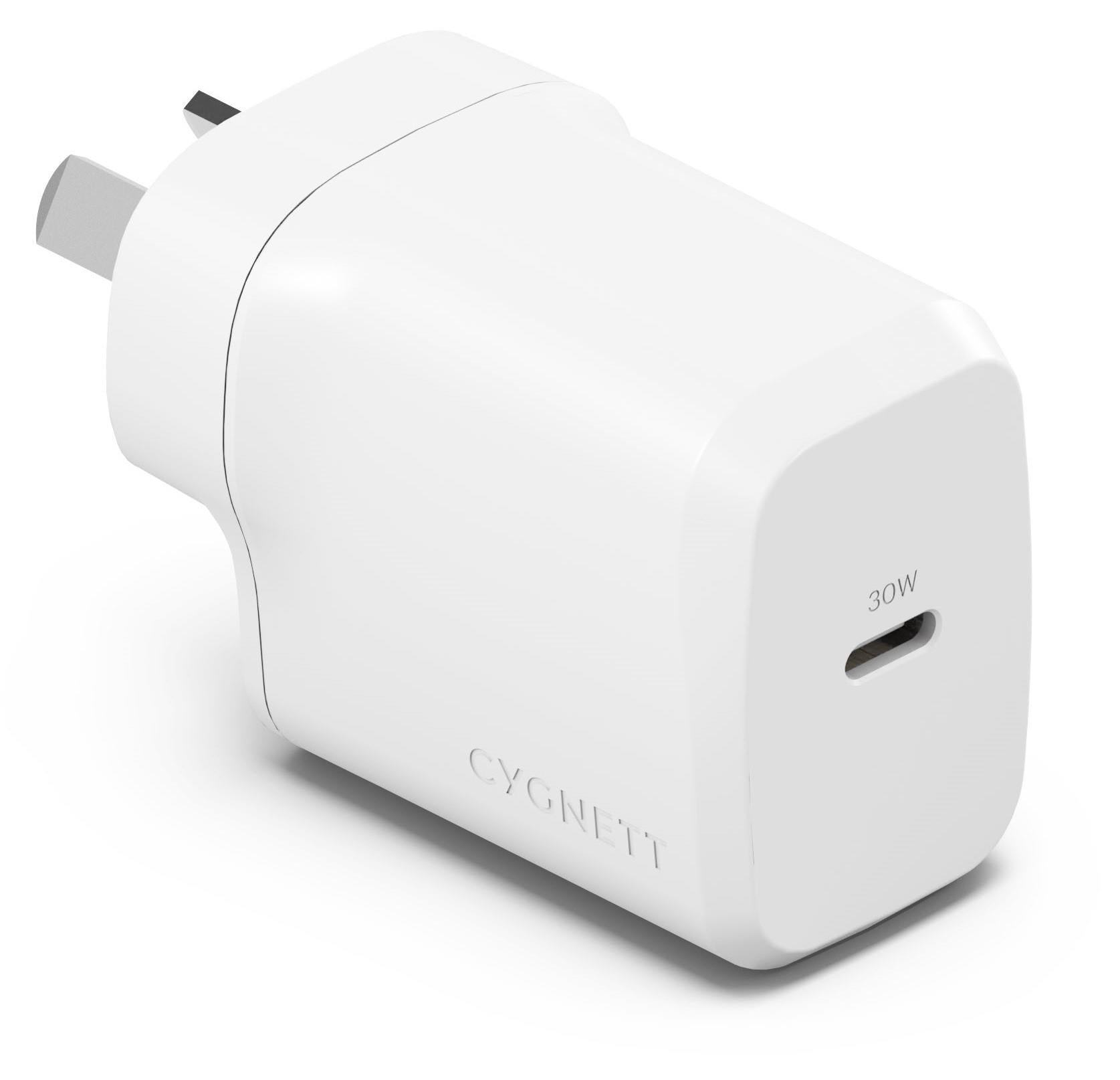 Cygnett PowerPlus 30W Single Port USB-C Wall Charger (White)