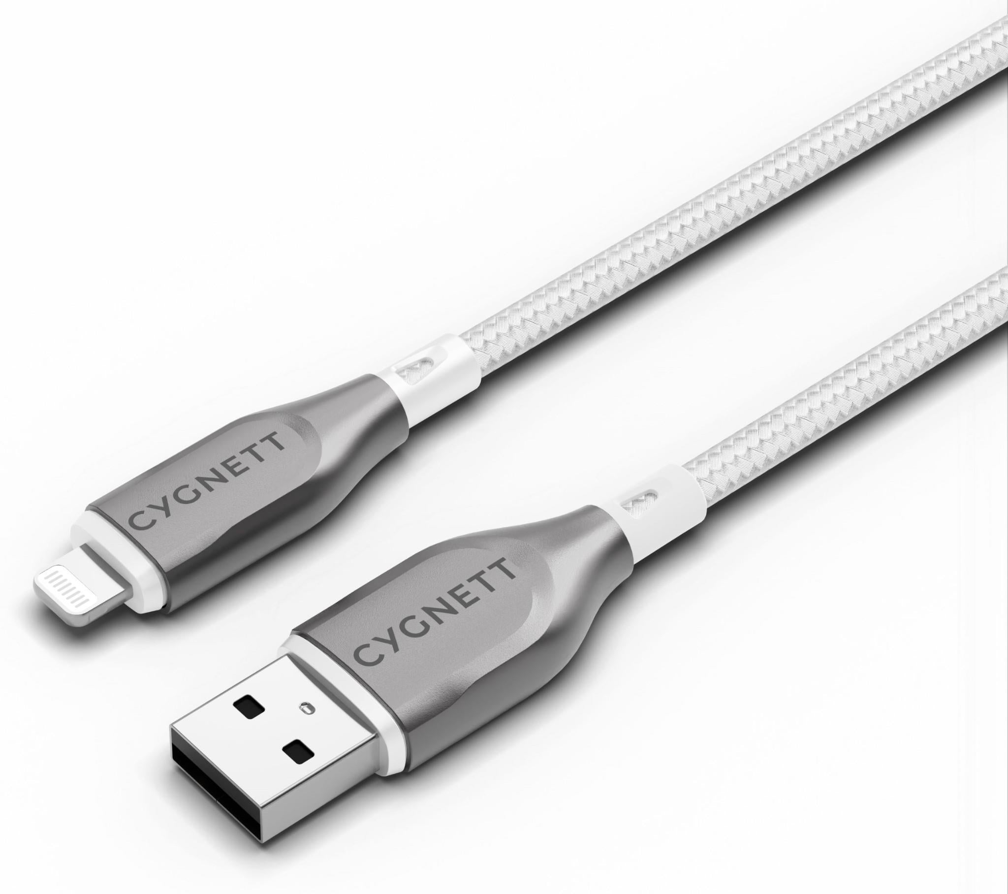 Cygnett Armoured Lightning to USB-A Cable 2M (White)