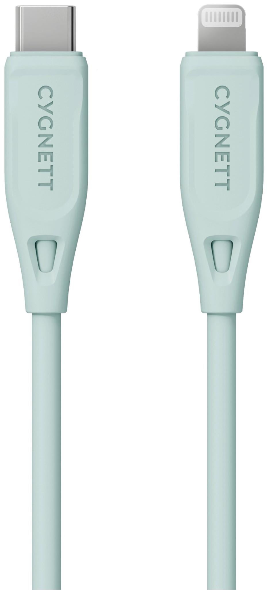 Cygnett Charge & Connect Lightning to USB-C Cable V2 1.2m (Green)