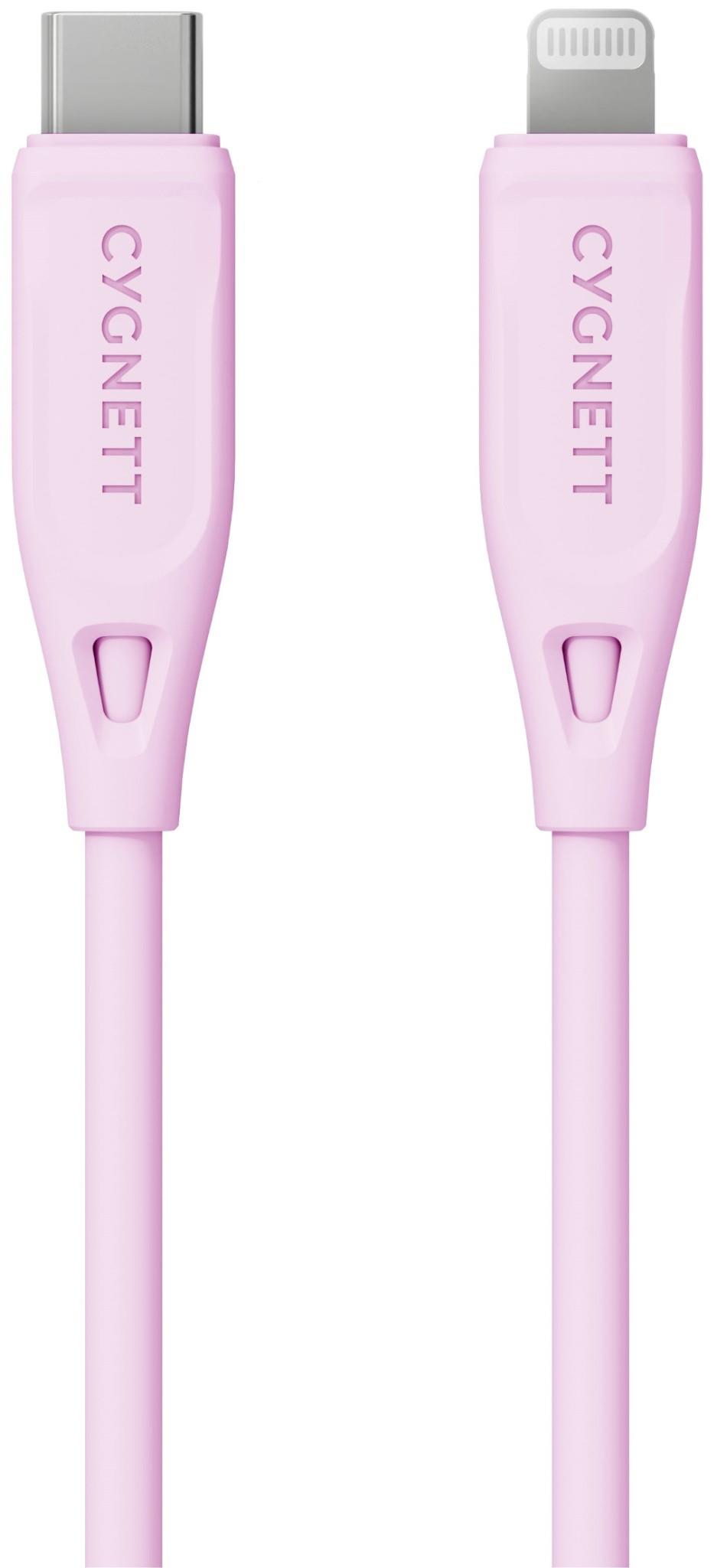 Cygnett Charge & Connect Lightning to USB-C Cable V2 1.2m (Pink)