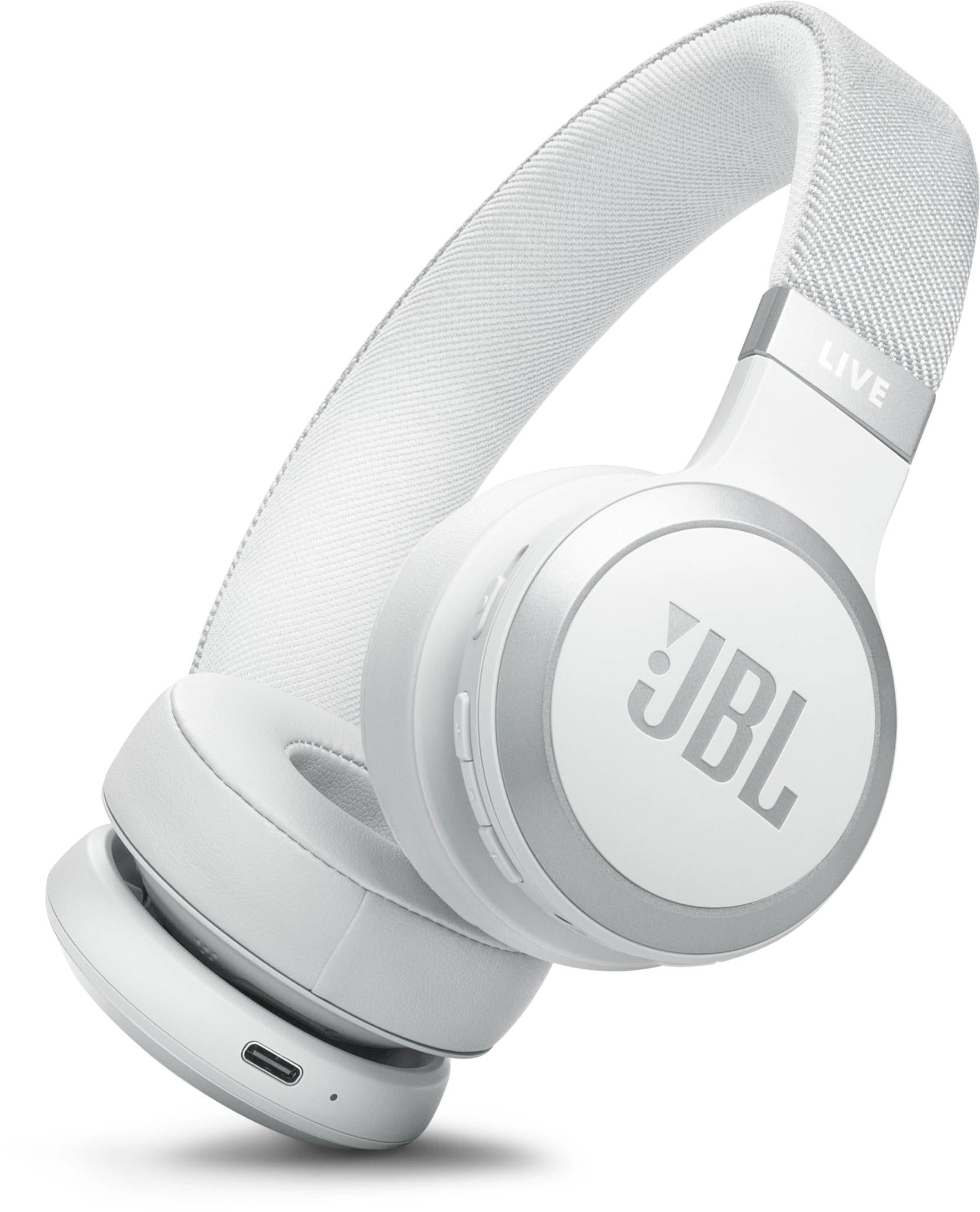 JBL Live 670 Wireless True Adaptive Noise Cancelling On-Ear Headphones (White)