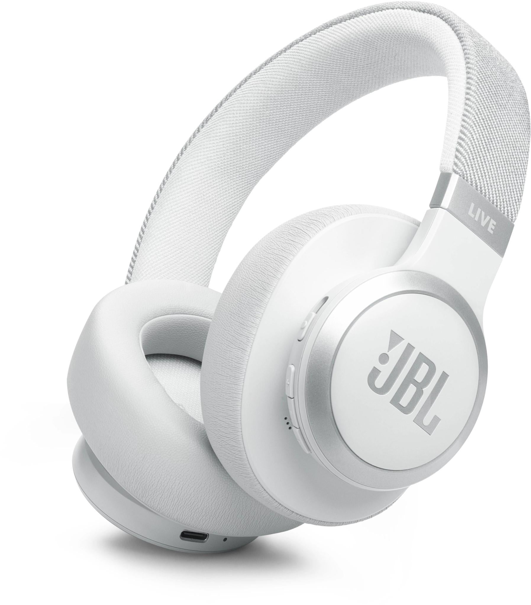 JBL Live 770NC Wireless True Adaptive Noise Cancelling Over-Ear Headphones (White)