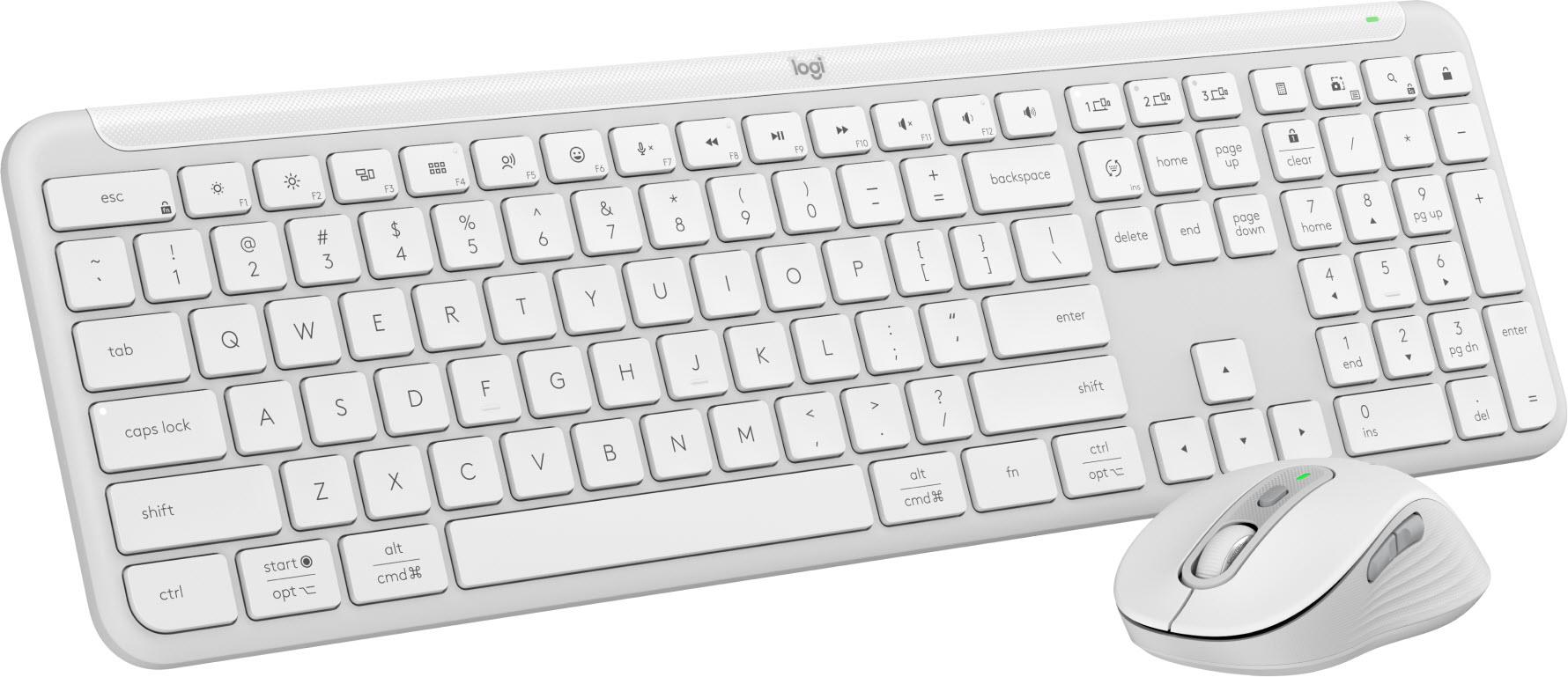 Logitech MK950 Slim Wireless Keyboard and Mouse Combo (Off White)
