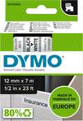 Dymo D1 Label Tape 12mm x 7M - Black on White