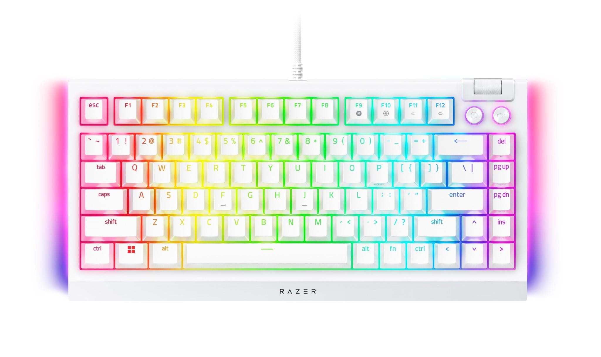 Razer BlackWidow V4 75% Hot-swappable Mechanical Gaming Keyboard (White Edition)