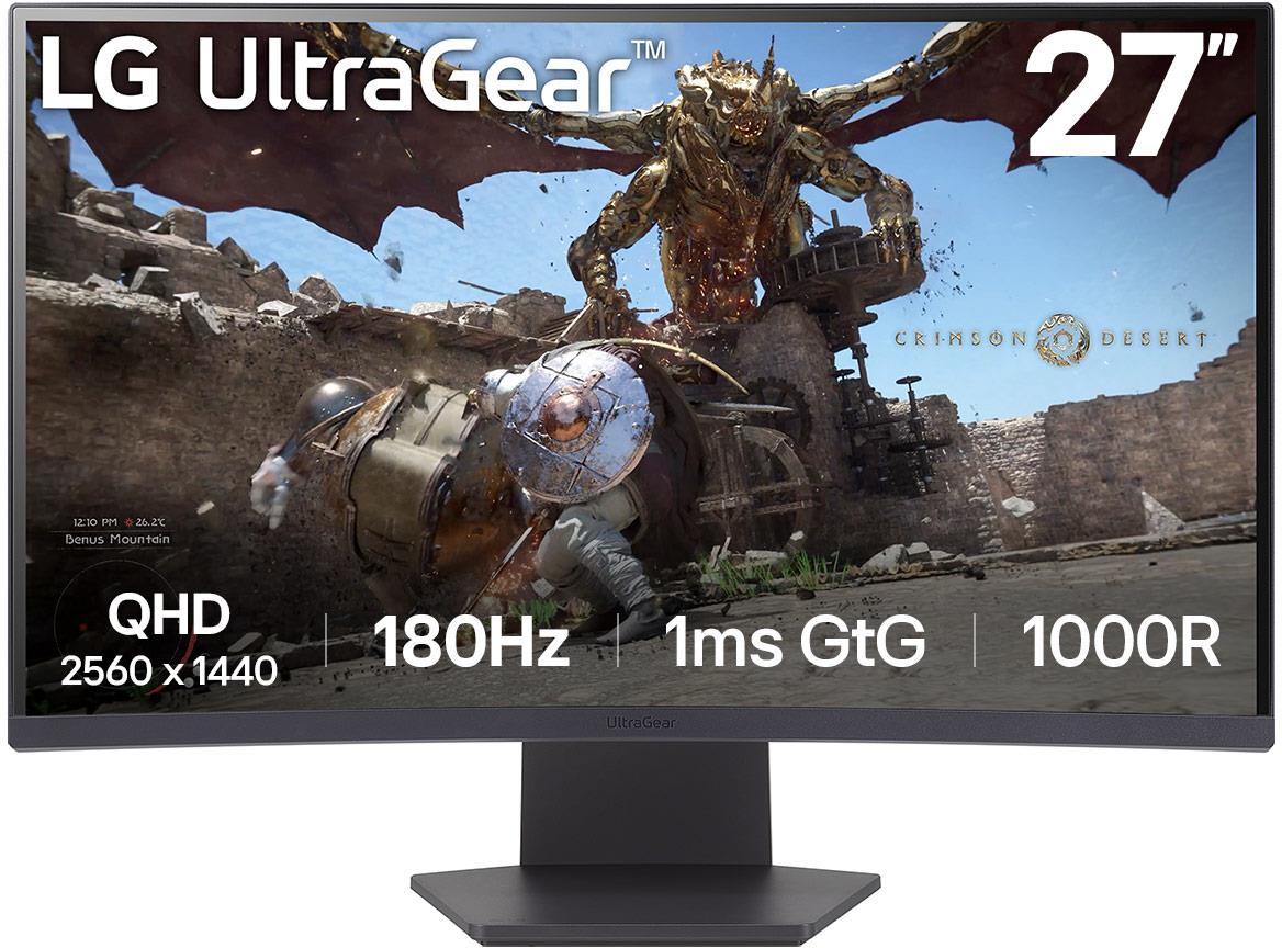 LG UltraGear GS60QC 27' QHD 180Hz Curved Gaming Monitor
