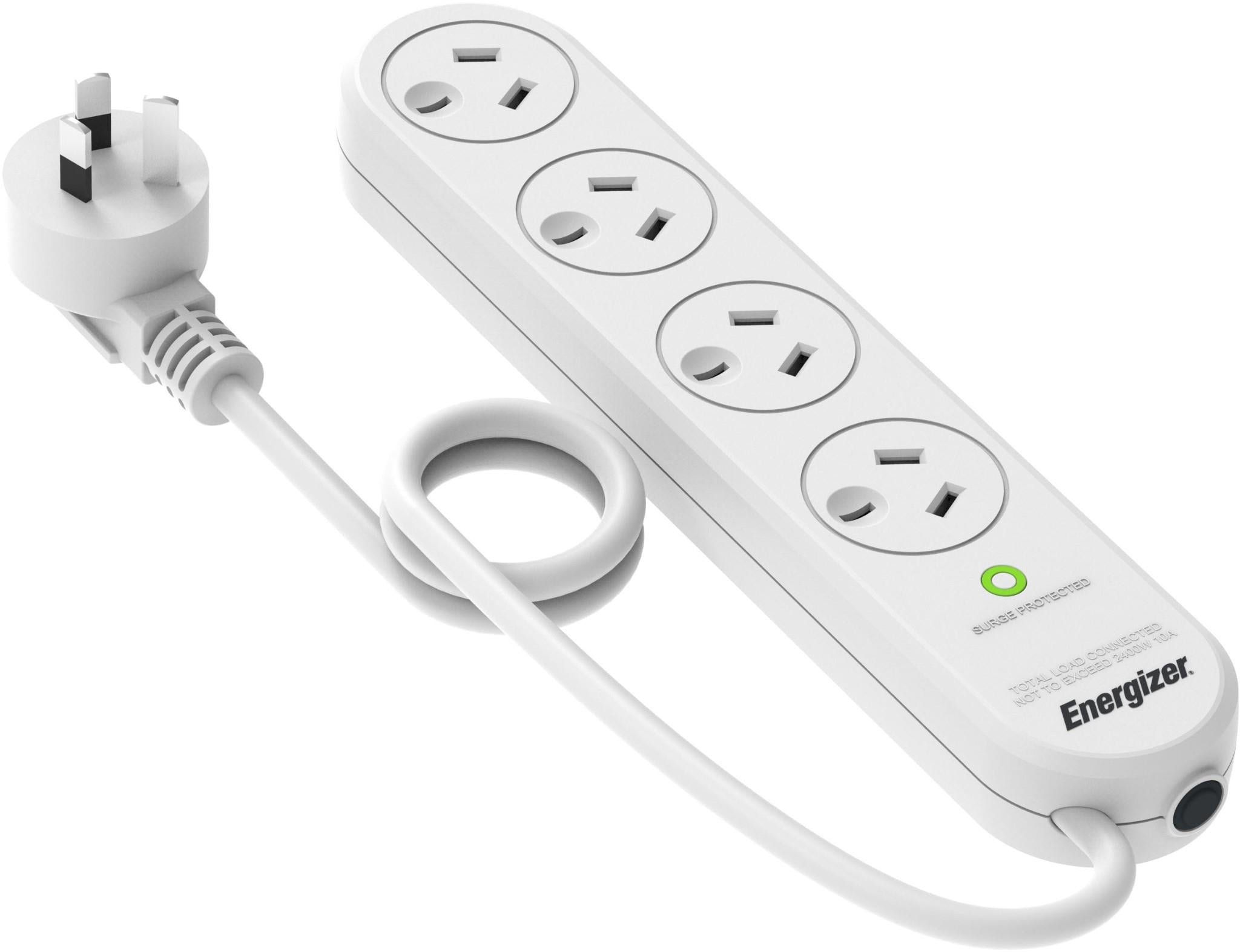 Energizer 4 Outlet Surge Protector Power Board