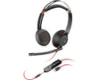 HP 8X231AA Poly Blackwire 5220 Stereo USB-C Headset +3.5mm Plug +USB-C/A Adapter