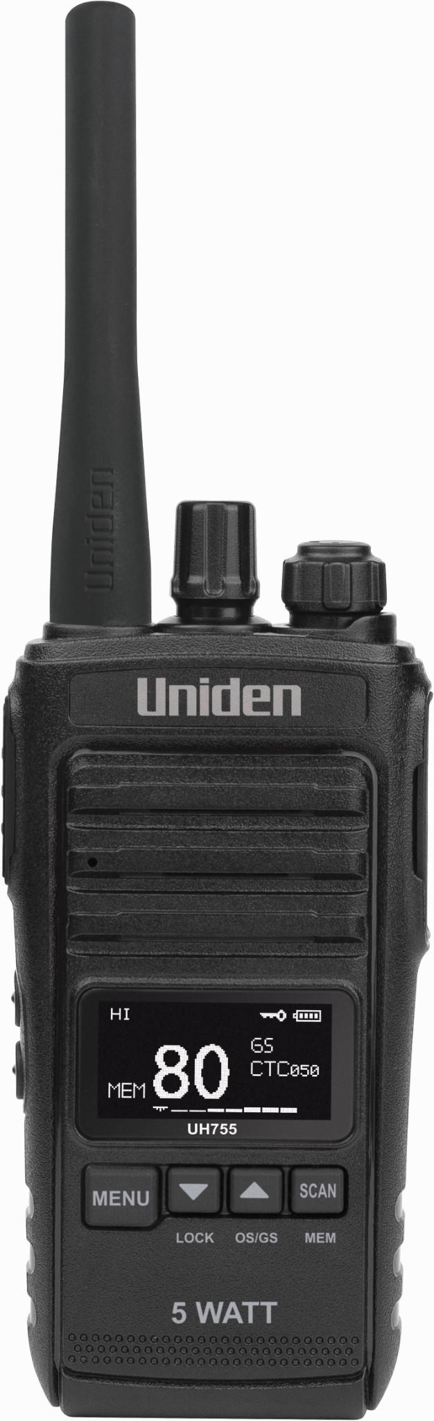 Uniden UH755 5 Watt UHF Splashproof CB Handheld Radio