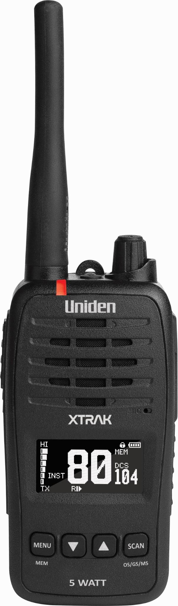 Uniden XTRAK50 5 Watt Waterproof Smart UHF Handheld Radio
