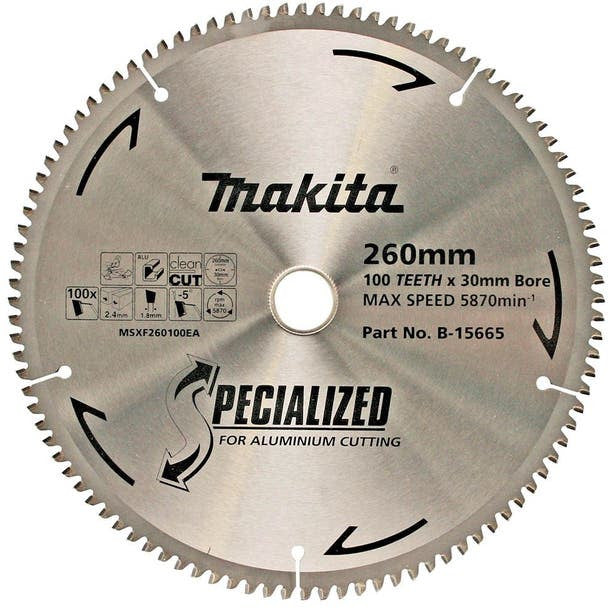 Makita Saw Blade Aluminium TCT 100T 260mm
