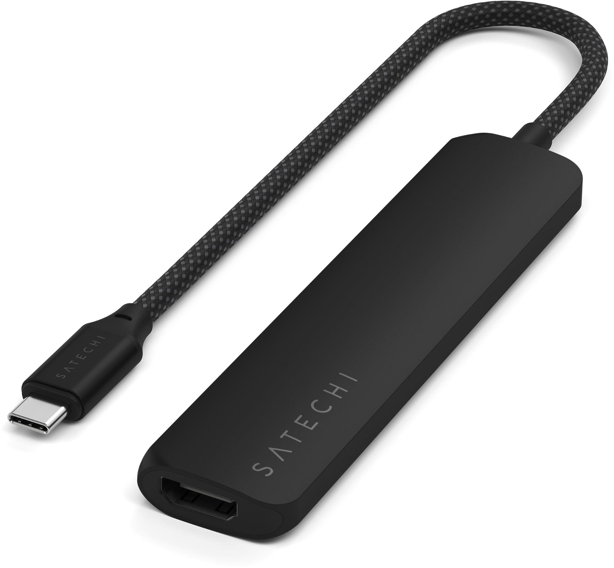 SatechiI 6-in-1 USB-C Slim Multiport Adapter 4K (Black)