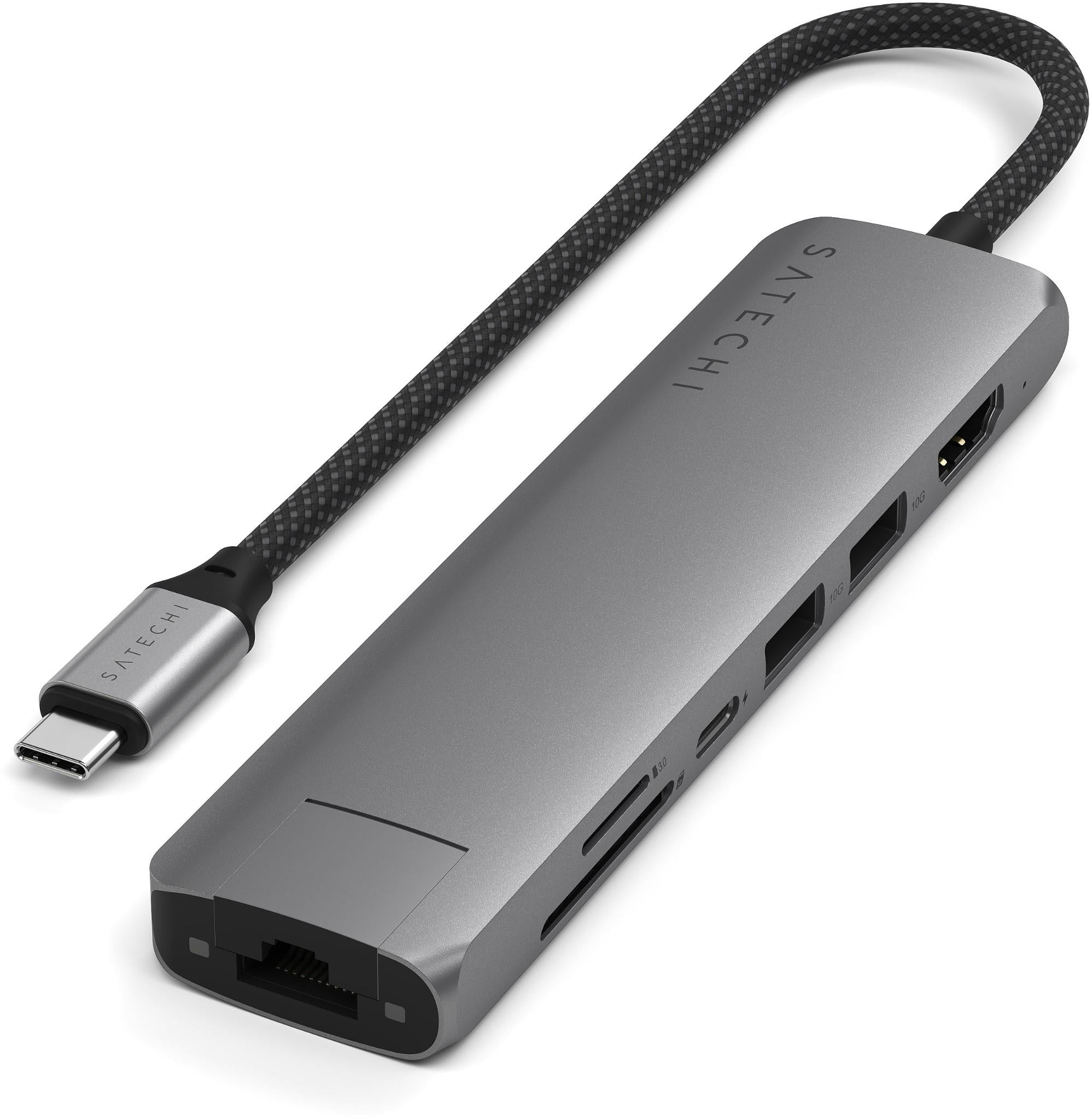 Satechi 7-in-1 USB-C Slim Multiport Adapter 4K (Space Grey)