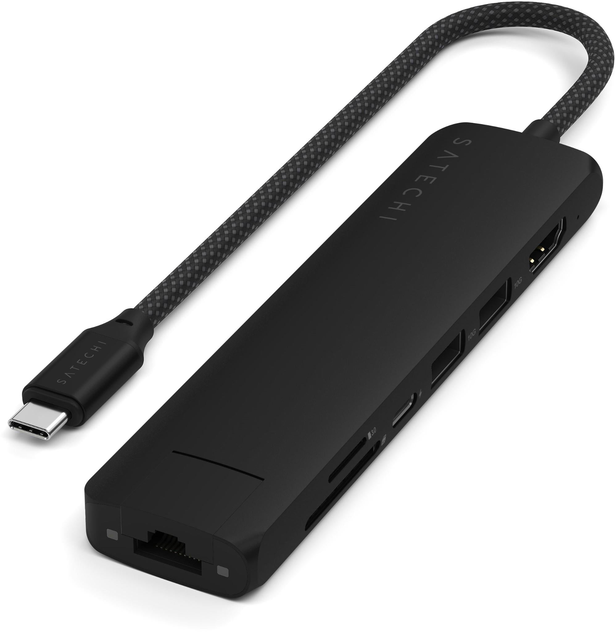 Satechi 7-in-1 USB-C Slim Multiport Adapter 4K (Black)