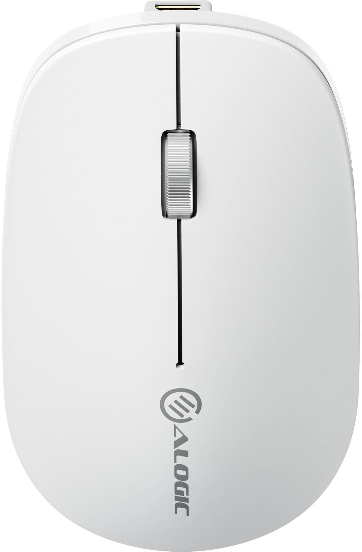 Alogic Echelon Bluetooth USB-C Rechargeable 4 Keys Mouse (White)