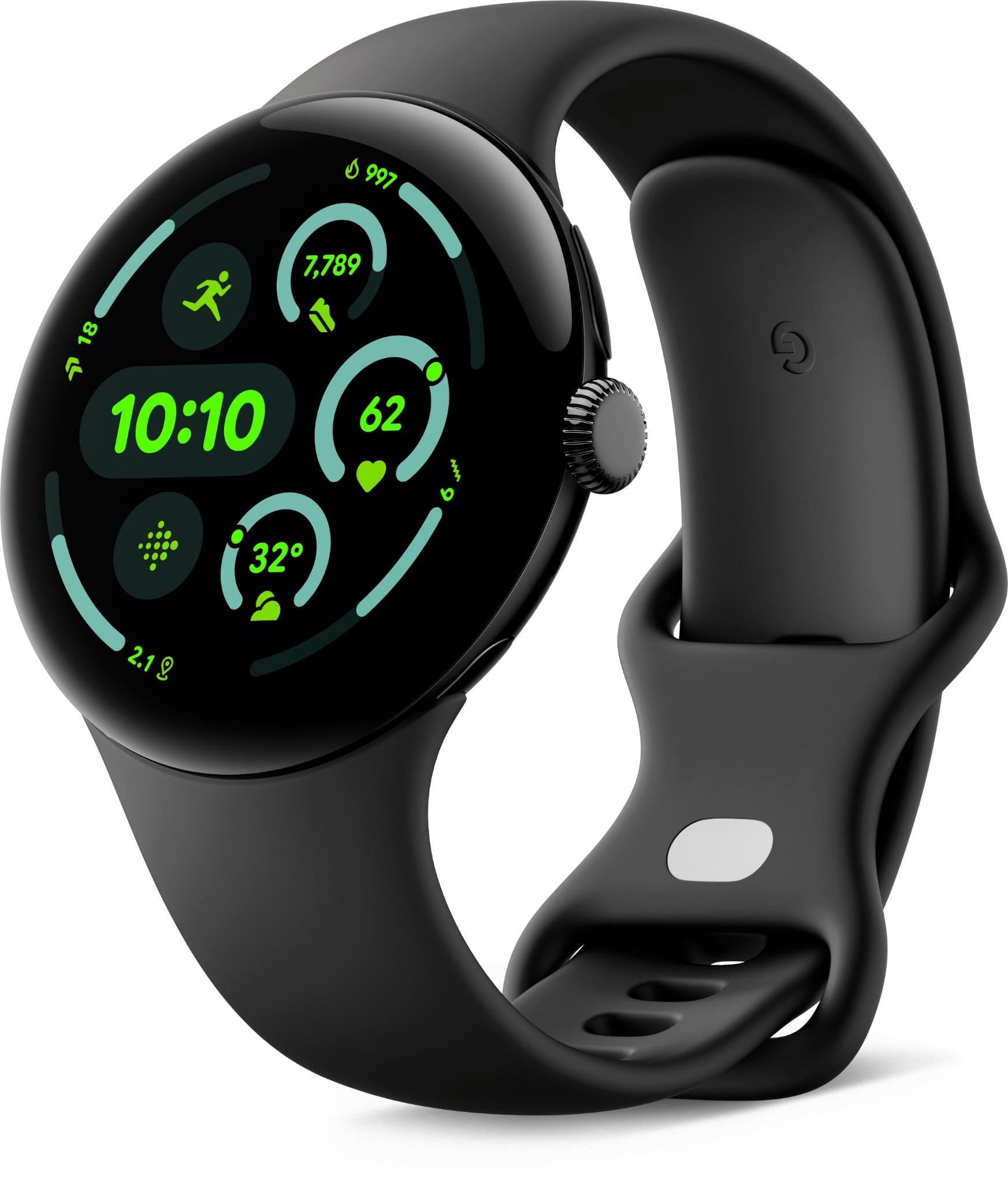 Google Pixel Watch 3 Wi-Fi 45mm (Matte Black with Obsidian Active Band)