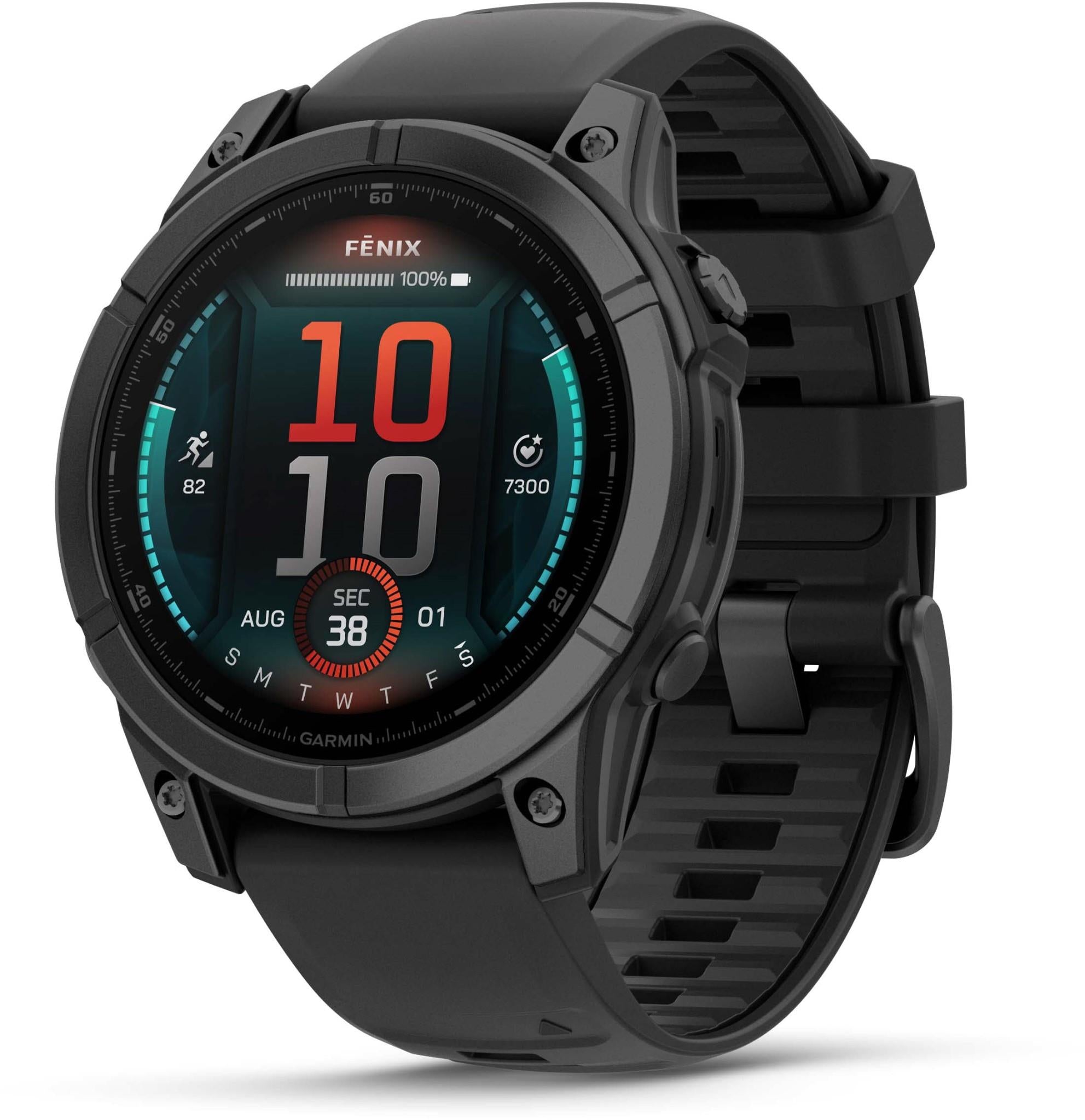 Garmin fenix® E 47mm Slate Grey Steel with Black Band