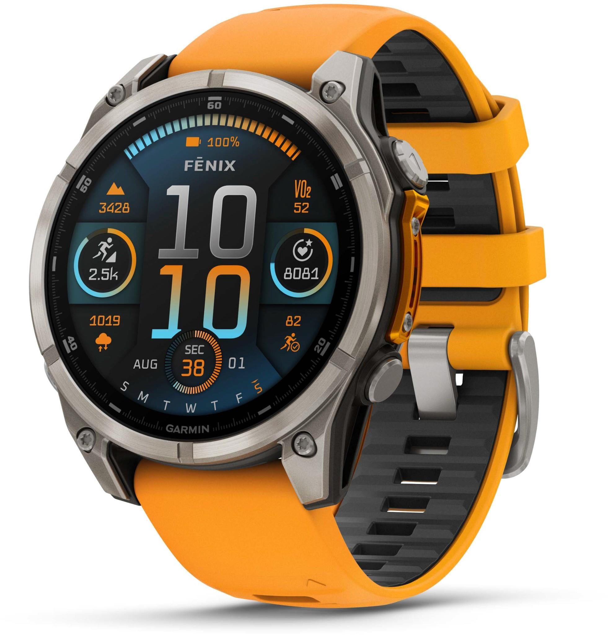 Garmin fenix® 8 47mm AMOLED Sapphire Edition Titanium with Spark Orange + Graphite Band