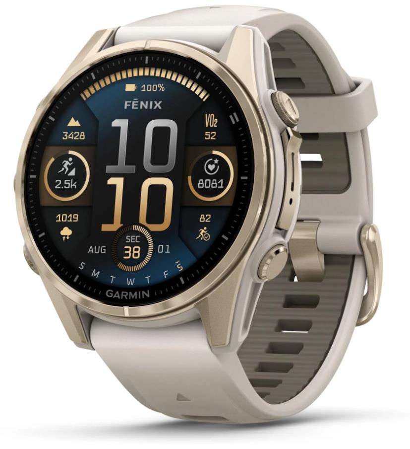 Garmin fenix® 8 43mm AMOLED Saphire Edition Soft Gold with Fog Grey Band