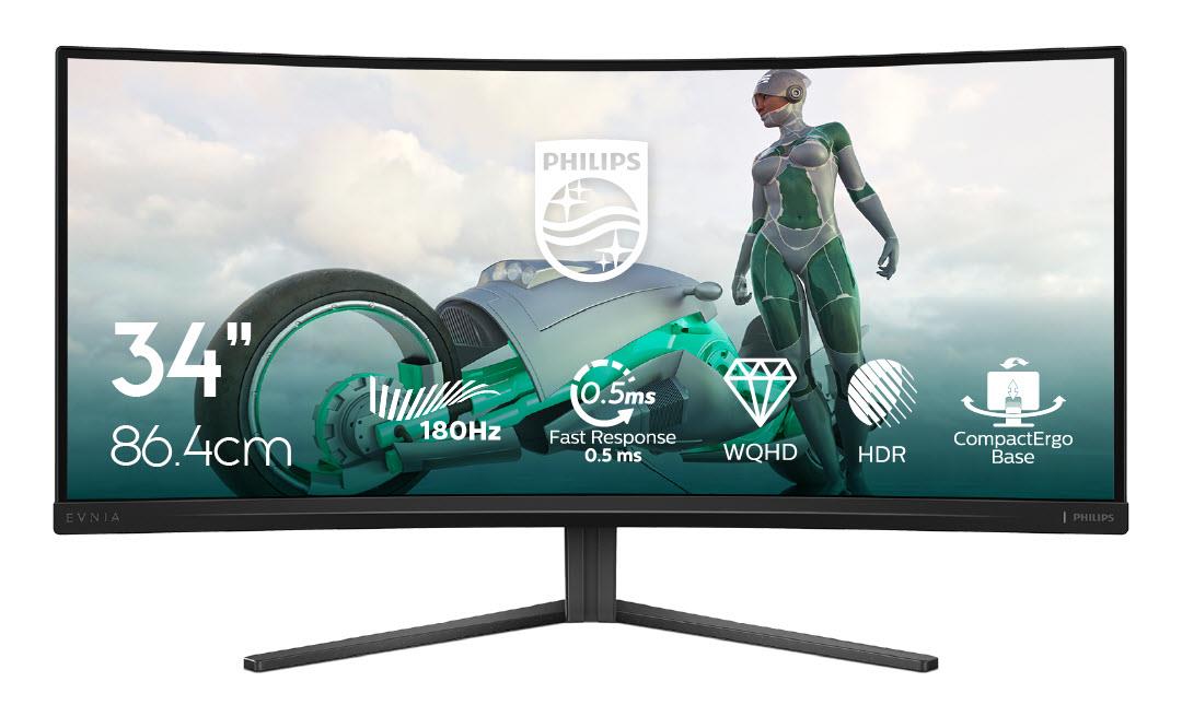 Philips Evnia 34M2C3500L 34'' WQHD 180Hz Fast VA Curved Gaming monitor