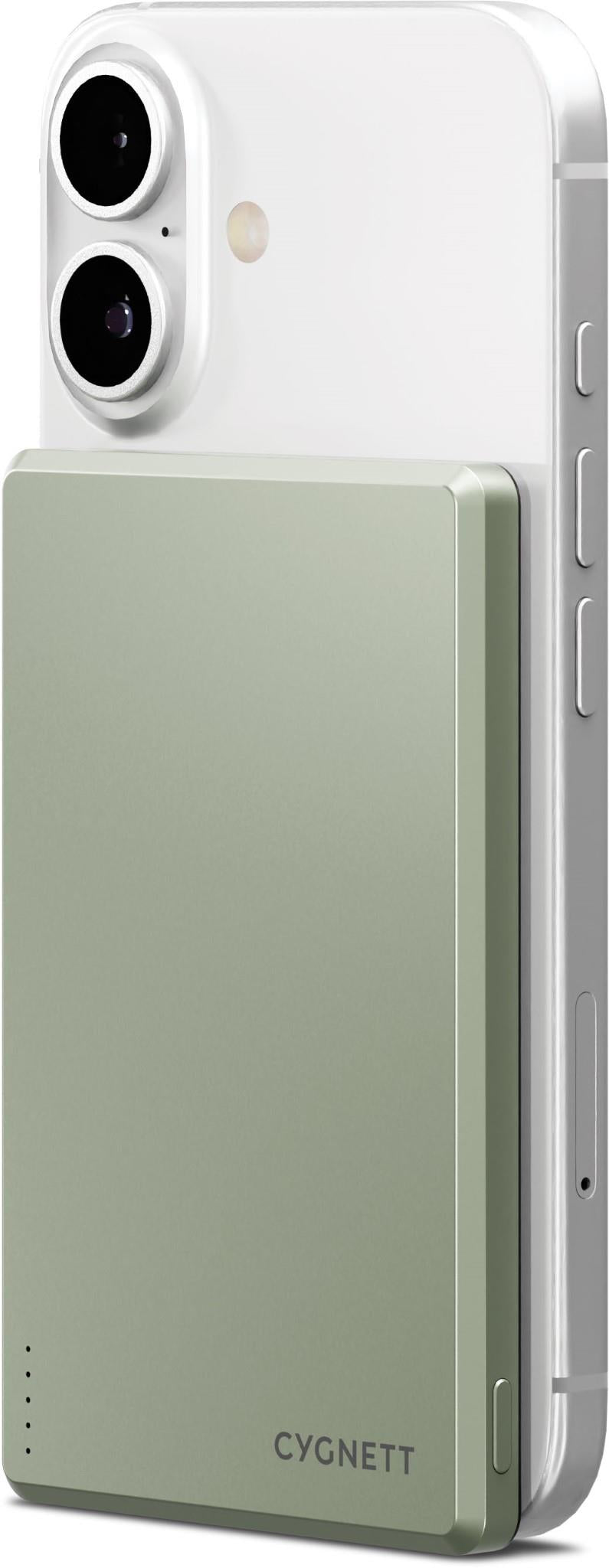 Cygnett Charge Connect 5K Magnetic Slim Power Bank (Green)