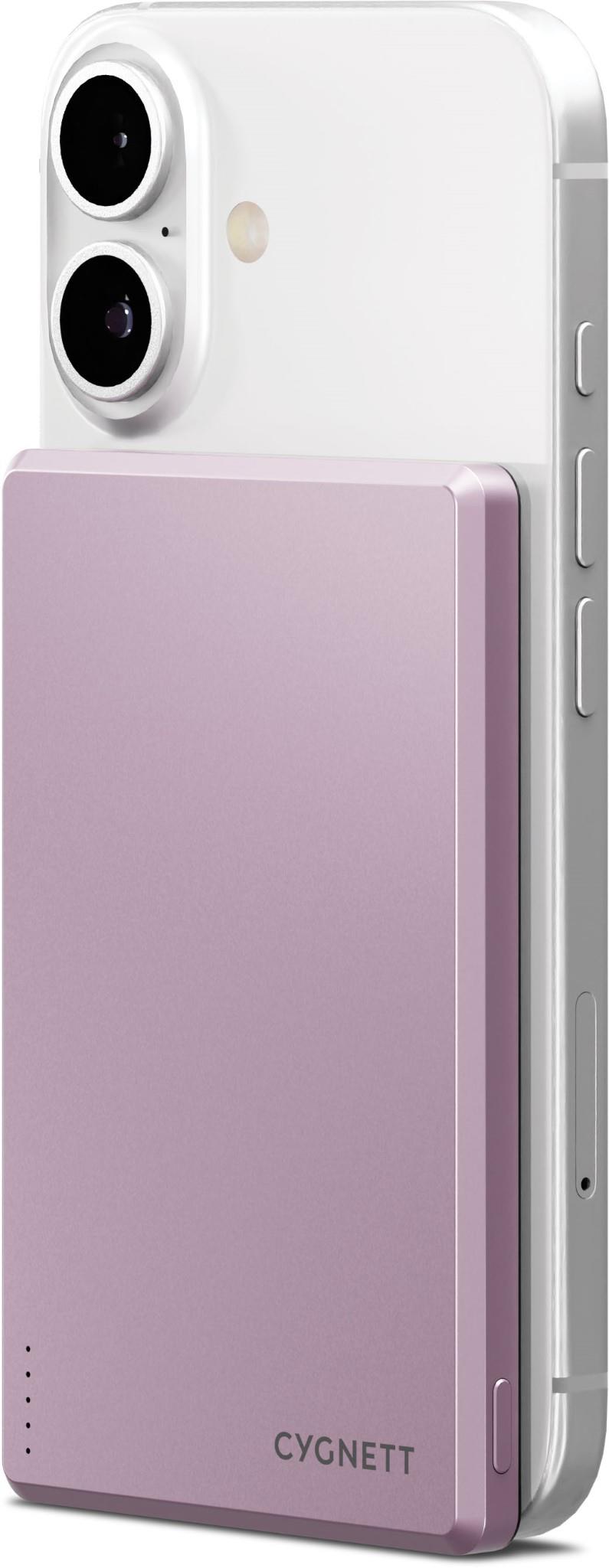 Cygnett Charge Connect 5K Magnetic Slim Power Bank (Pink)