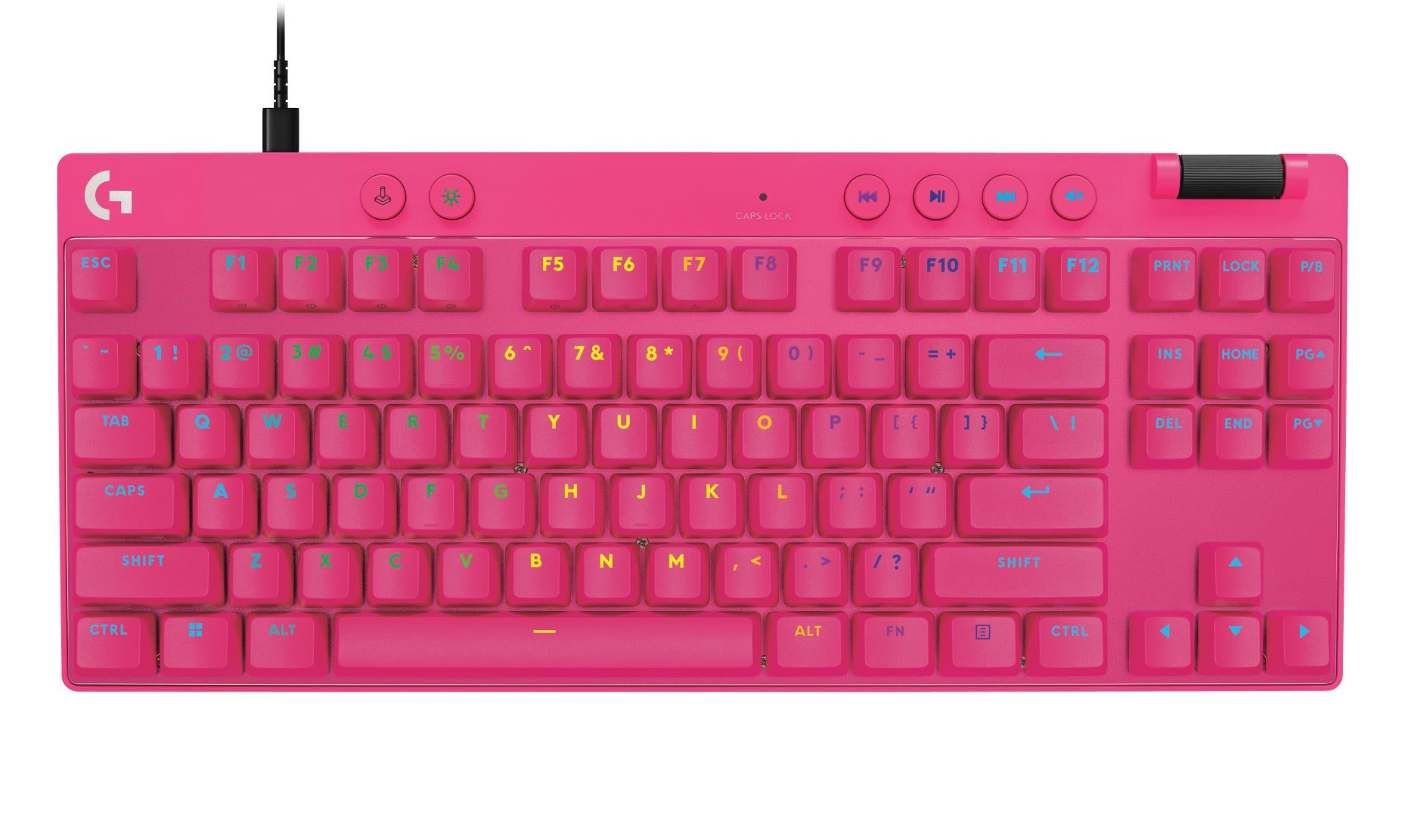 Logitech G PRO X TKL RAPID Tenkeyless Gaming Keyboard with Magnetic Analog Switches (Magenta)