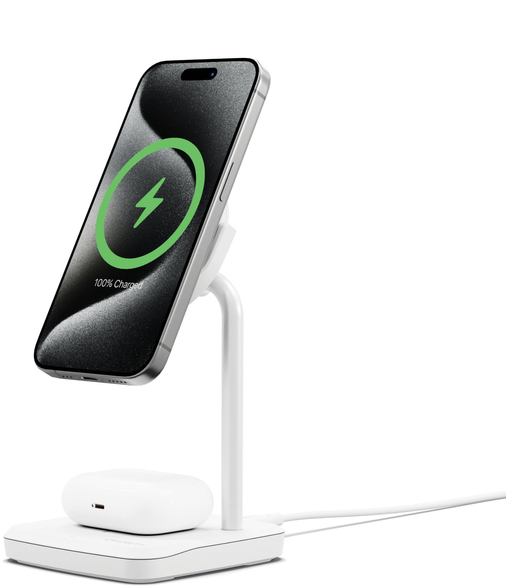 Cygnett Qi2.0 2-in-1 Wireless Chargebase (White)