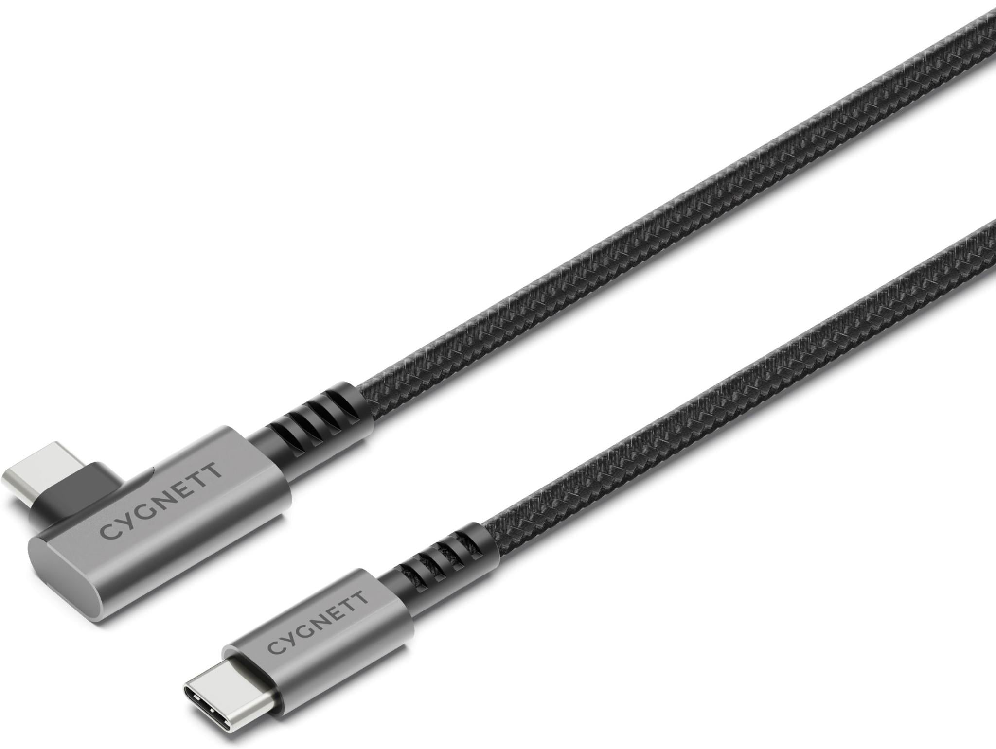 Cygnett Unite Right Angle Braided USB-C 3.1 1m Cable (Black)